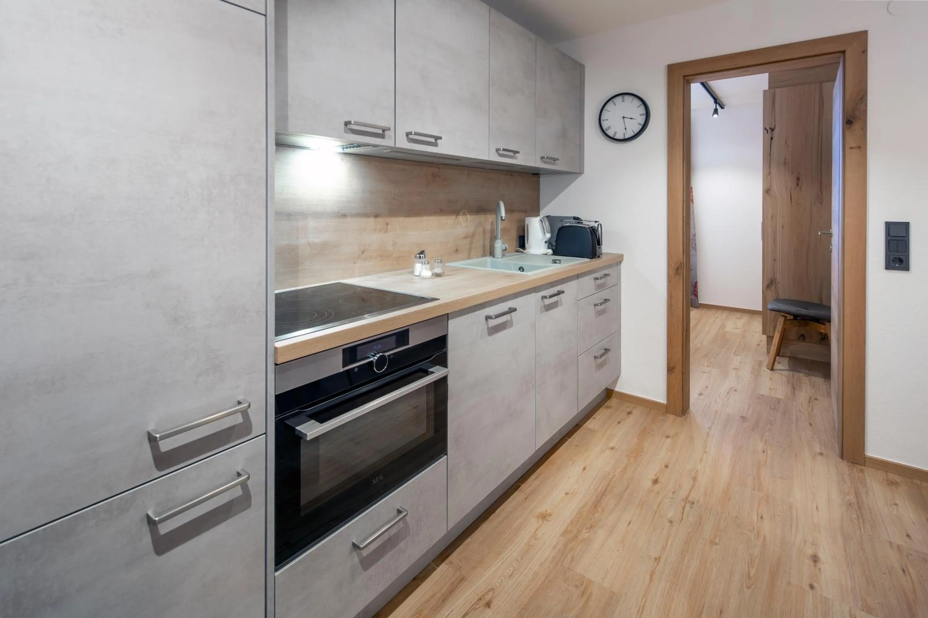 Kitchen or kitchenette in Hotel Gasthof Obermair