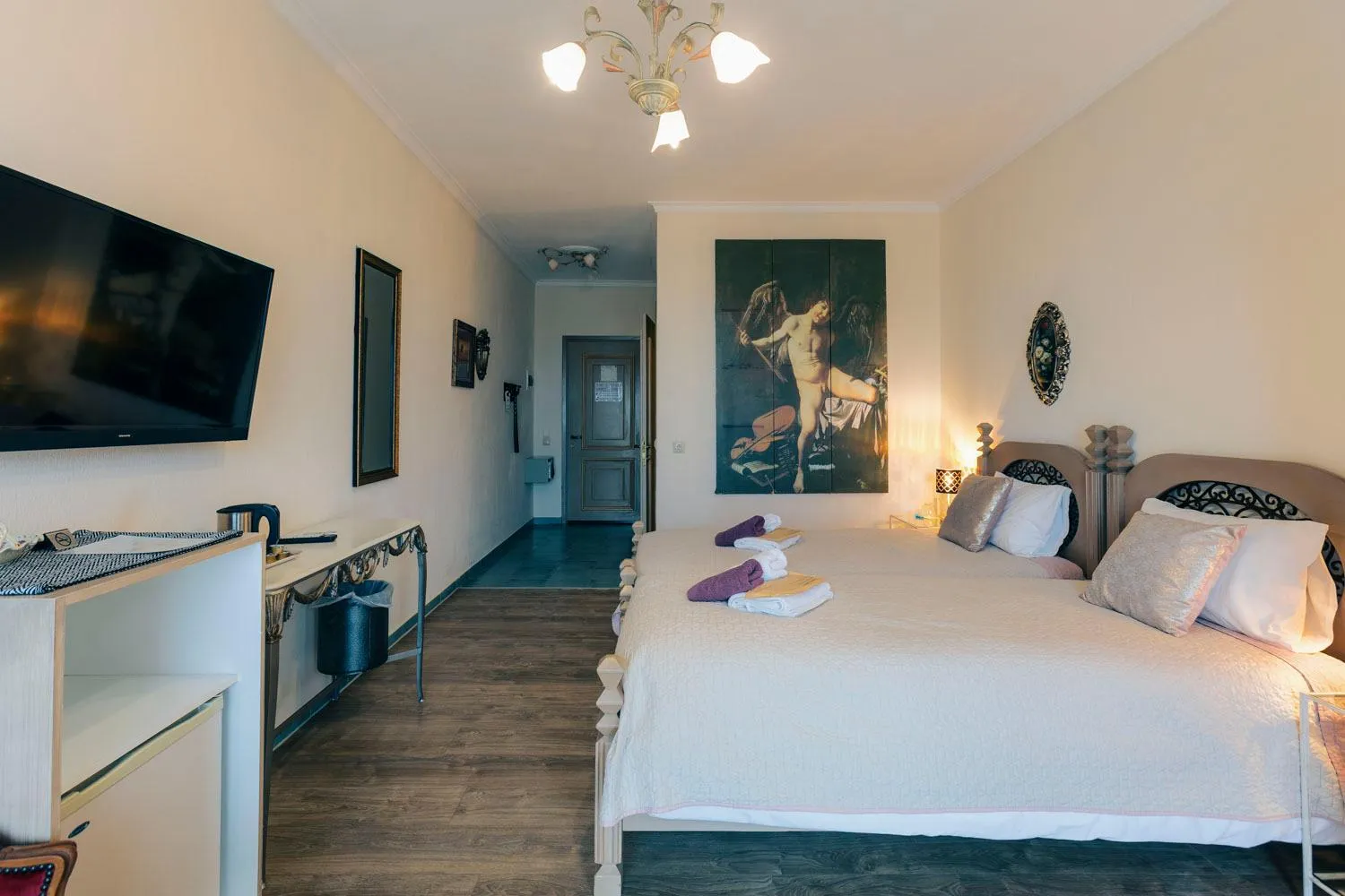 Bed in Hotel Villa Sevasti