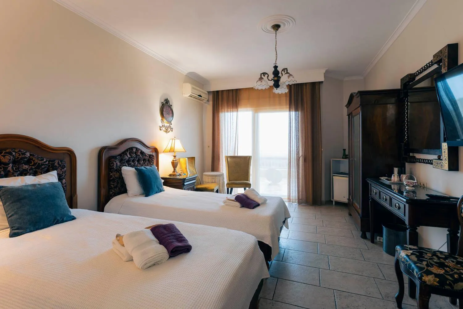 Bed in Hotel Villa Sevasti