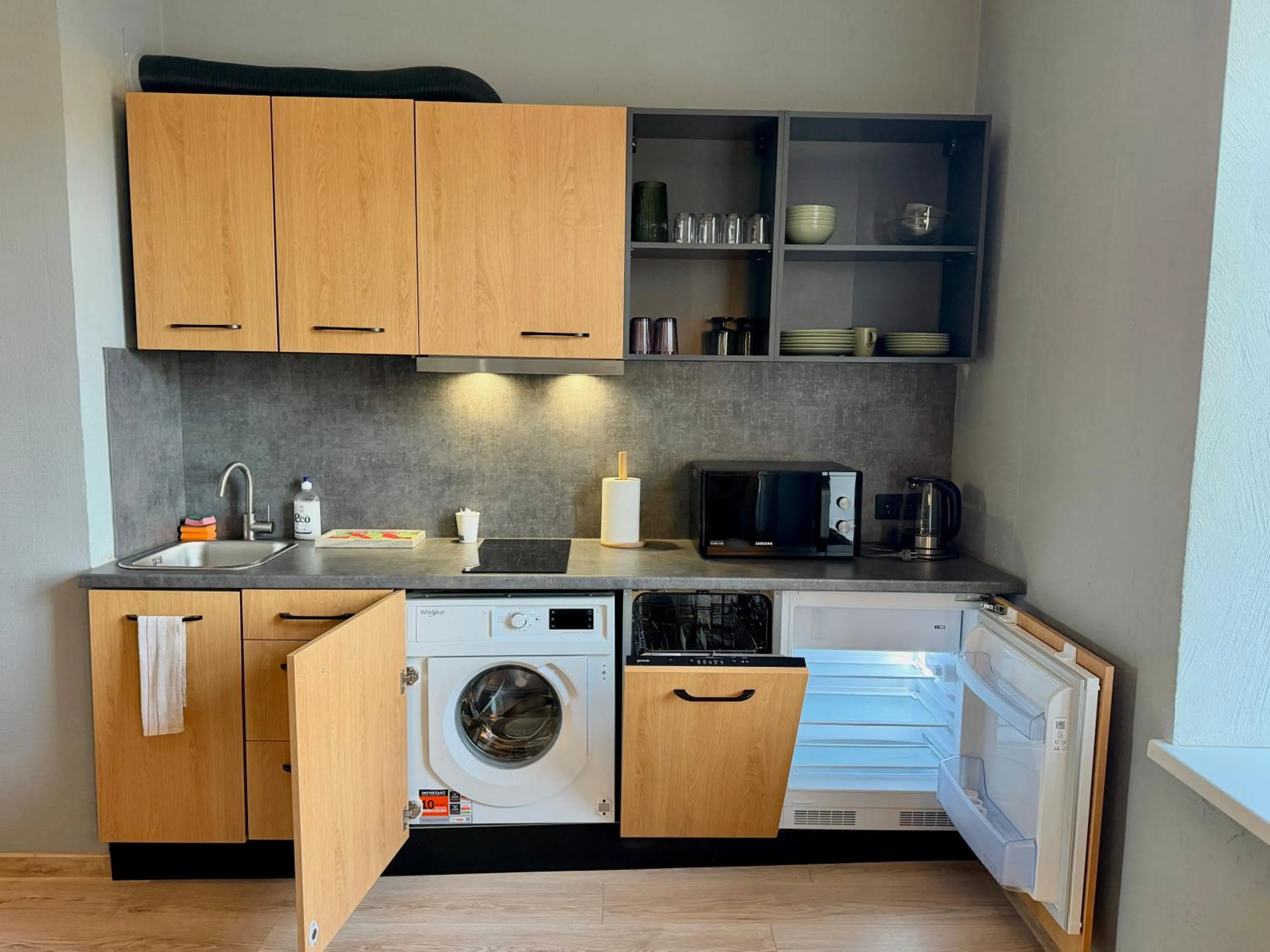 Kitchen or kitchenette in PRIMO HOTEL RIGA with Free Parking