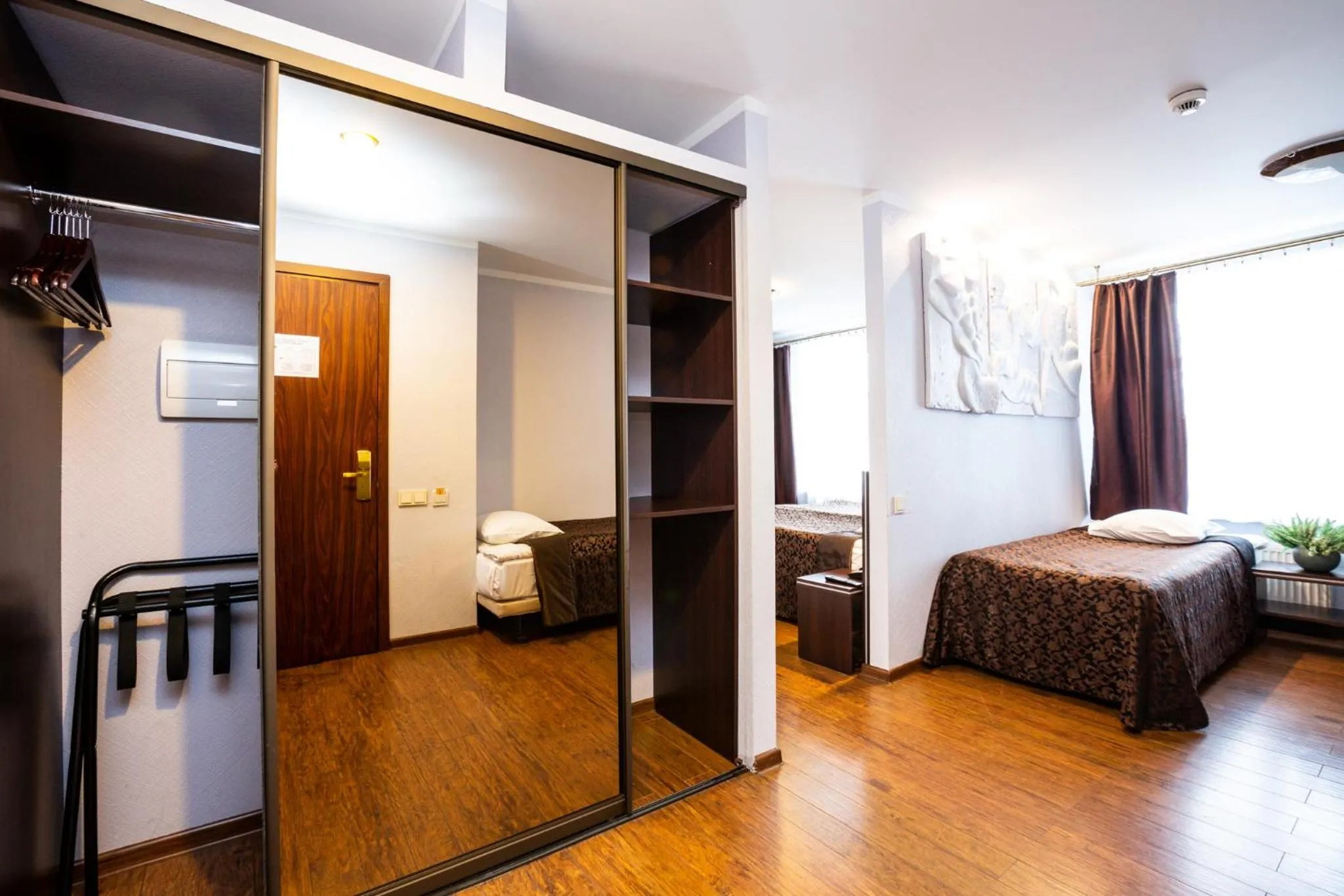 Bathroom, Bed in PRIMO HOTEL RIGA with Free Parking