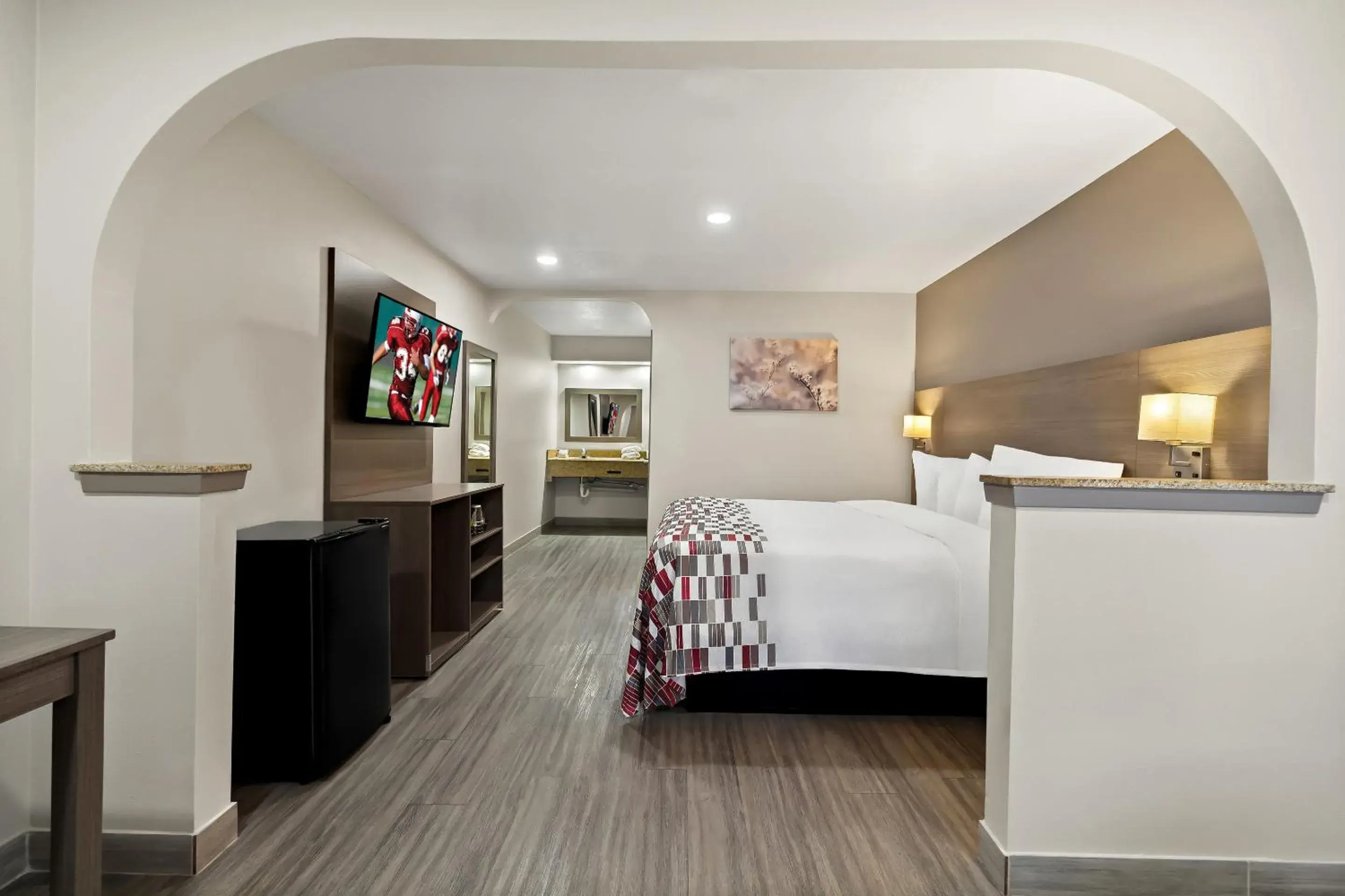 Property building, Bed in Red Roof Inn Stafford, TX Property building, Bed in Red Roof Inn Stafford, TX