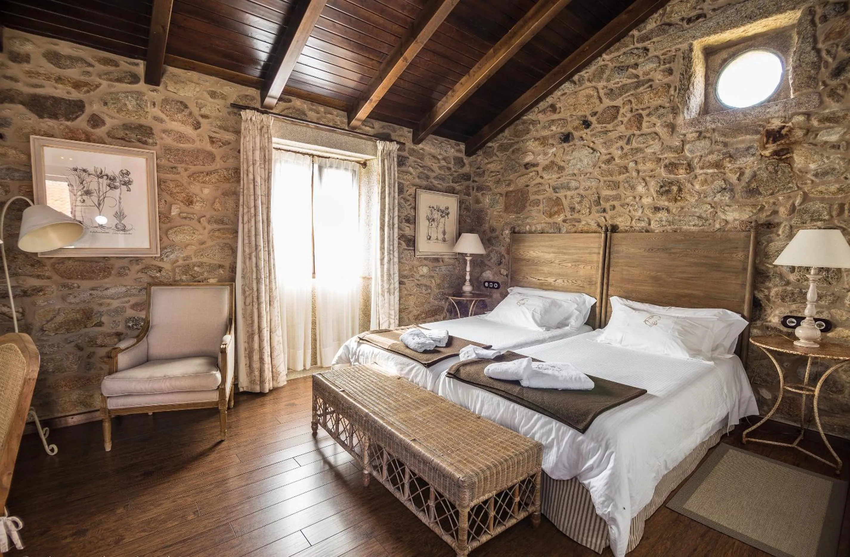 Bed in Hotel Rustico Lugar Do Cotariño