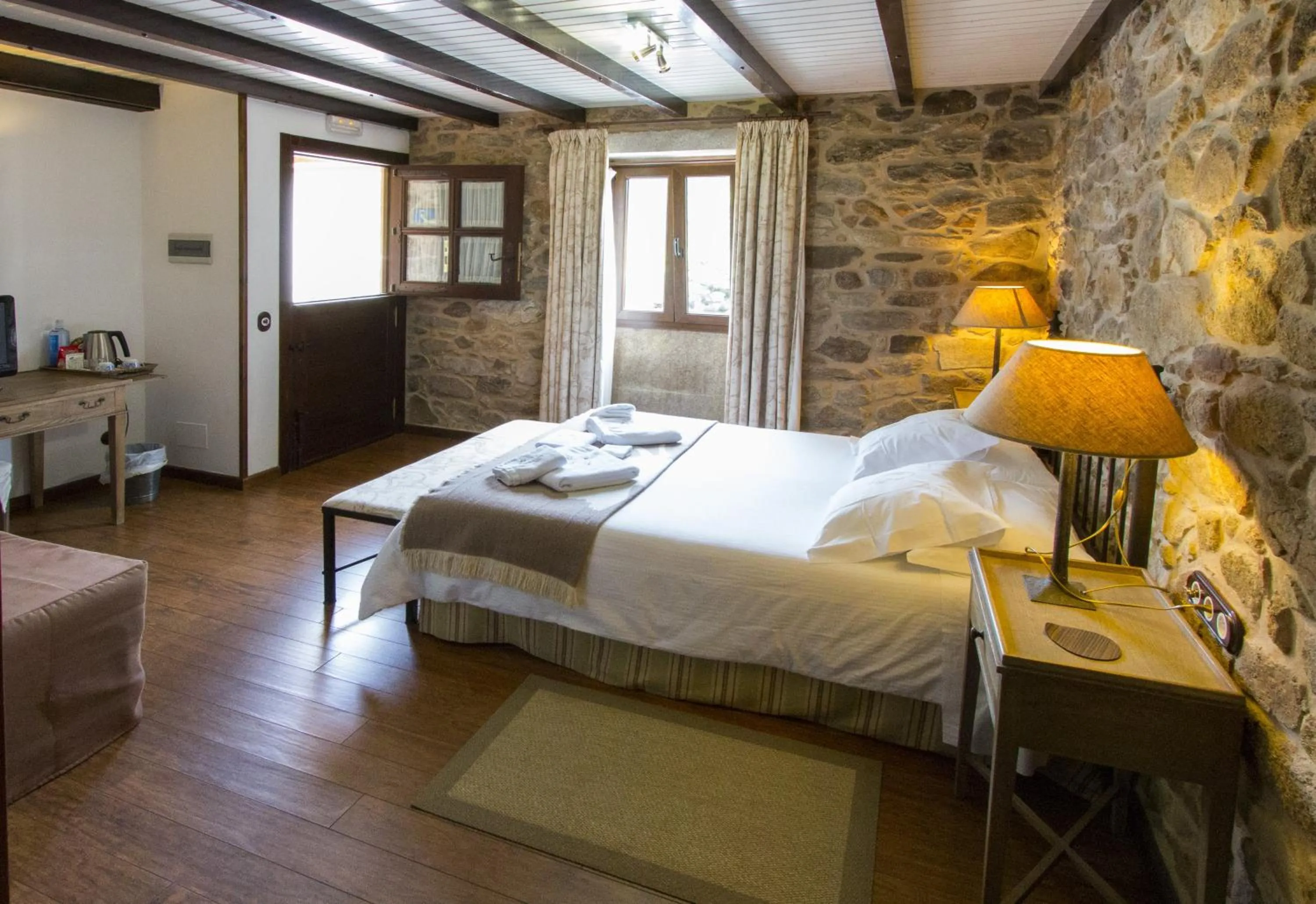 Bed in Hotel Rustico Lugar Do Cotariño