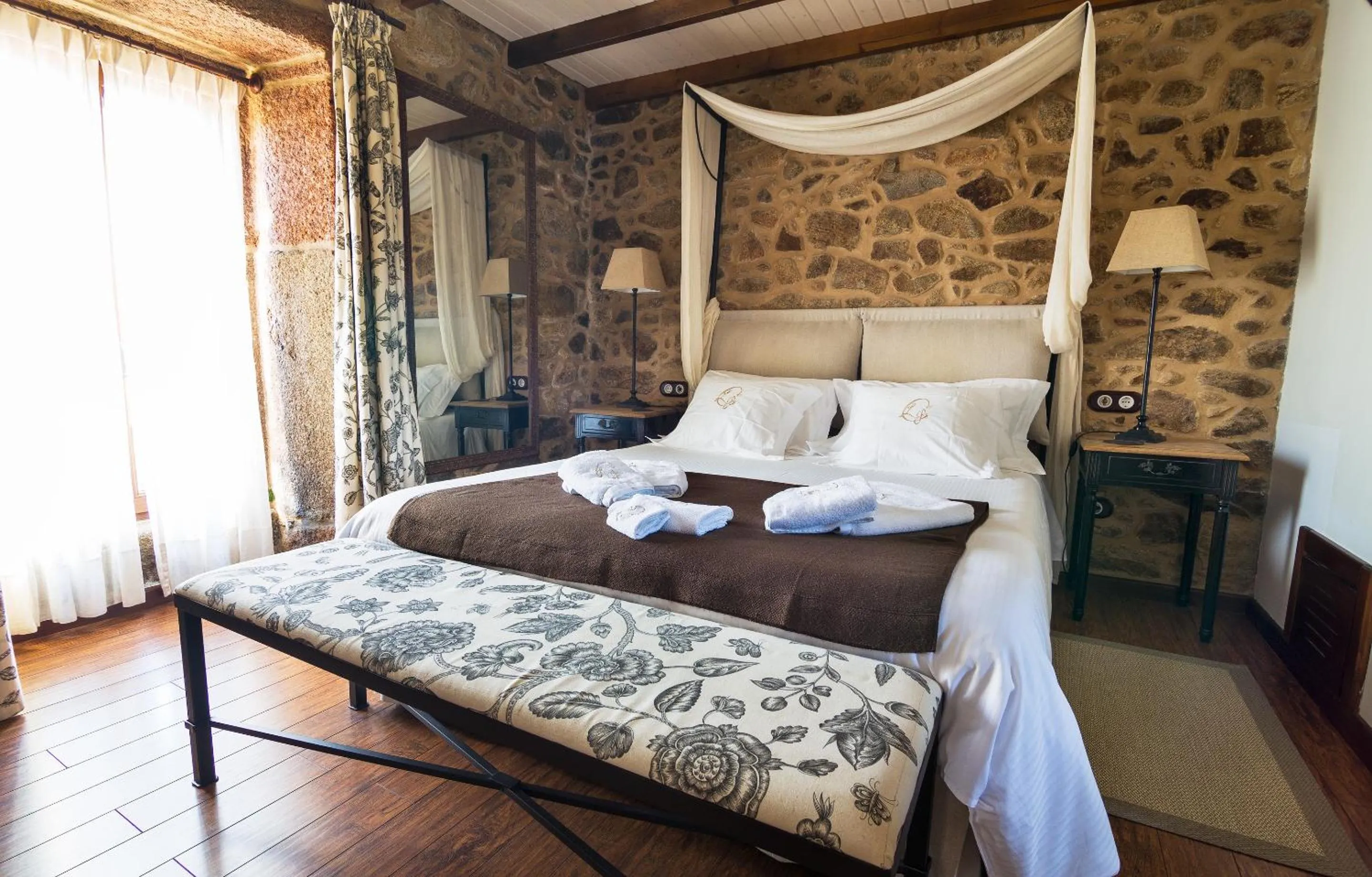 Bed in Hotel Rustico Lugar Do Cotariño
