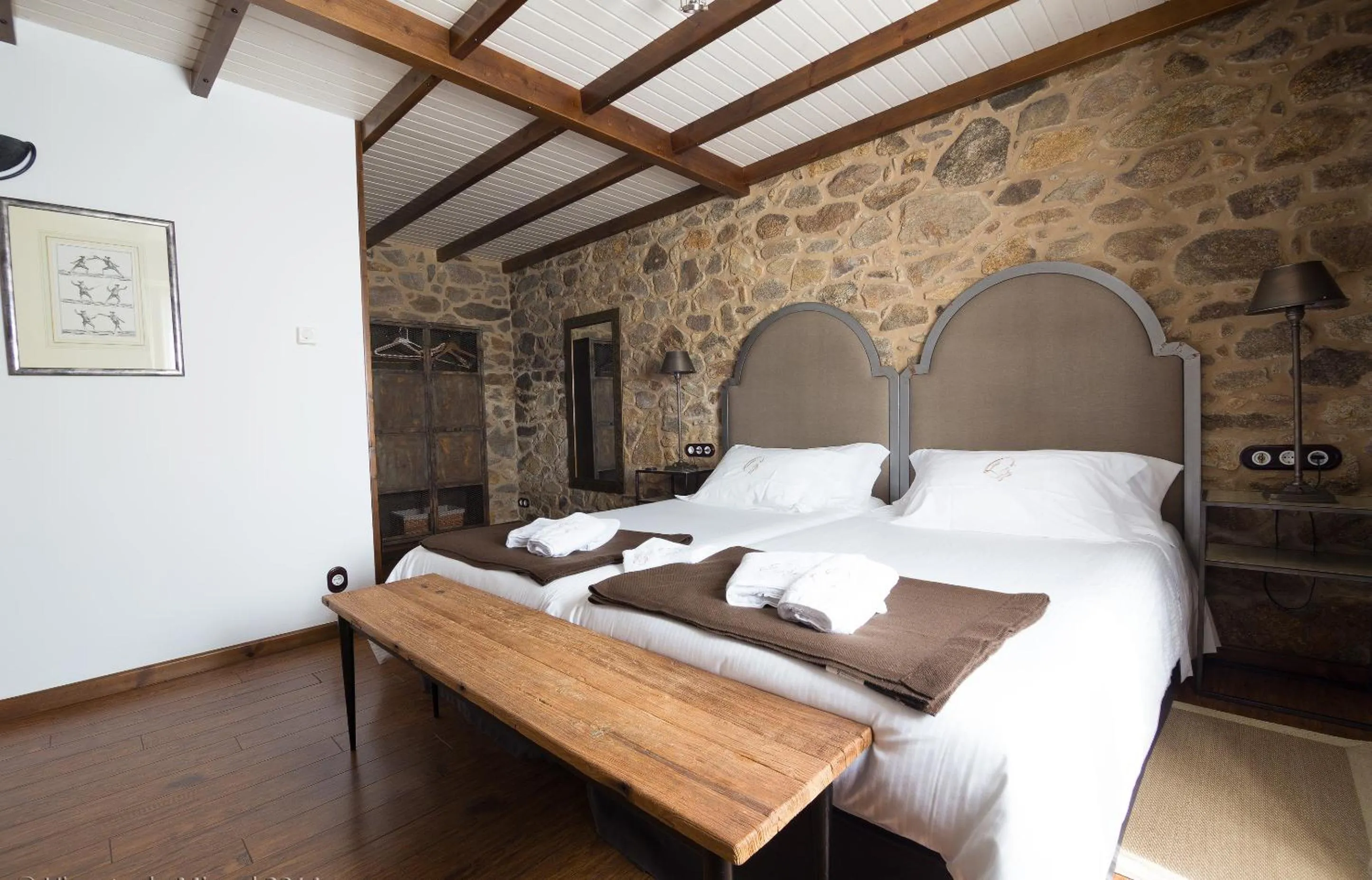 Bed in Hotel Rustico Lugar Do Cotariño
