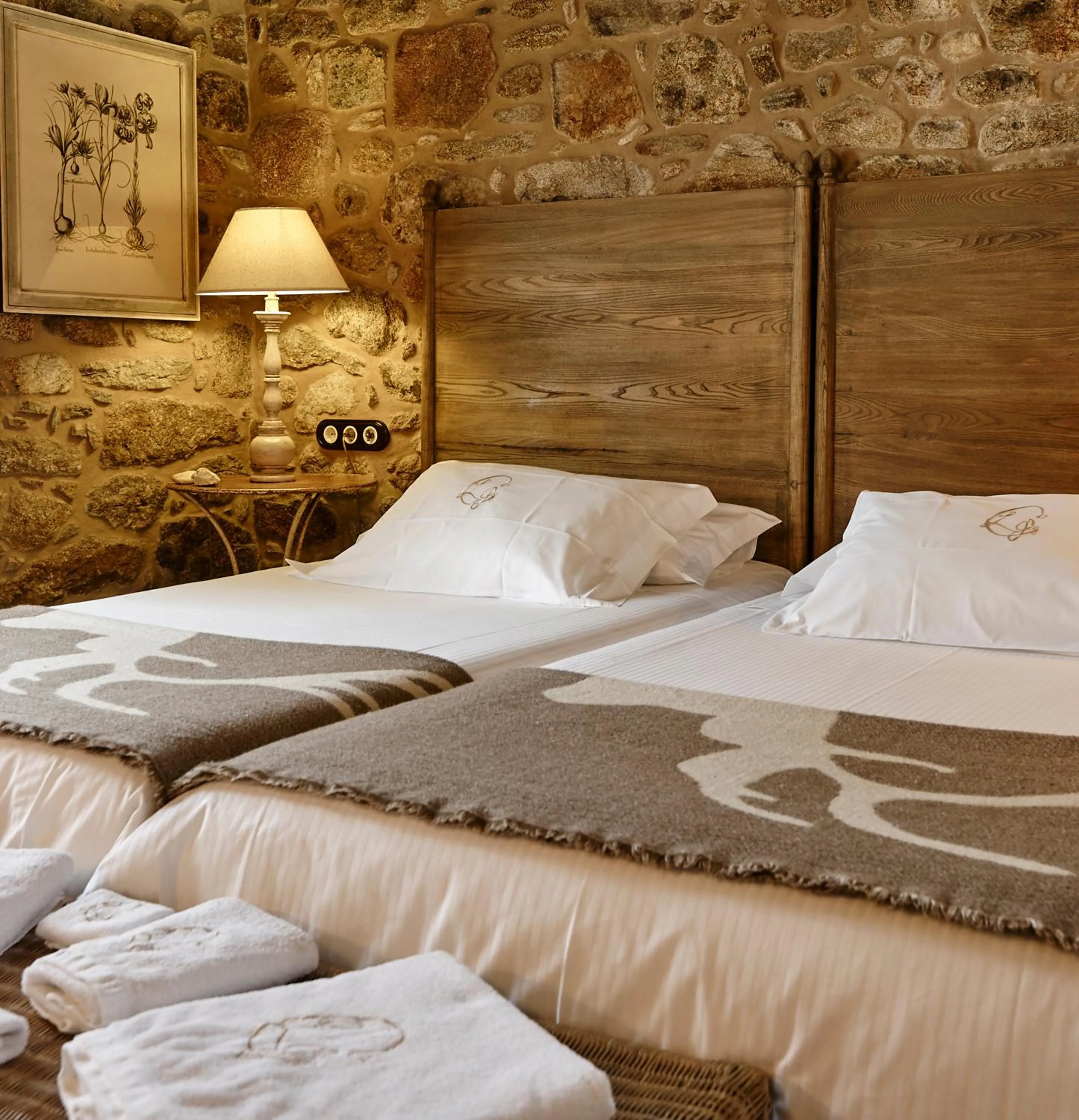 Bed in Hotel Rustico Lugar Do Cotariño