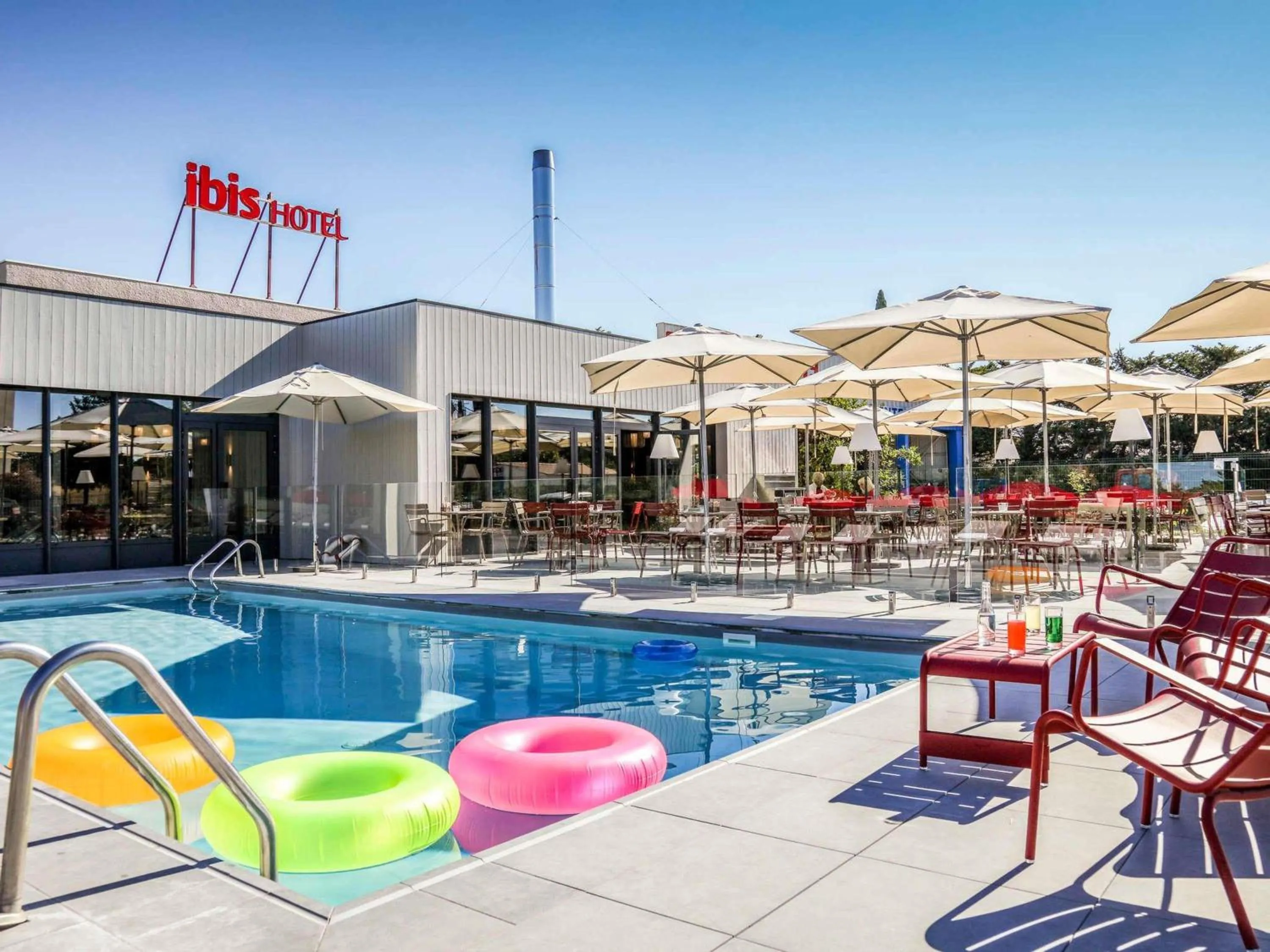 Pool view in ibis Orange Centre