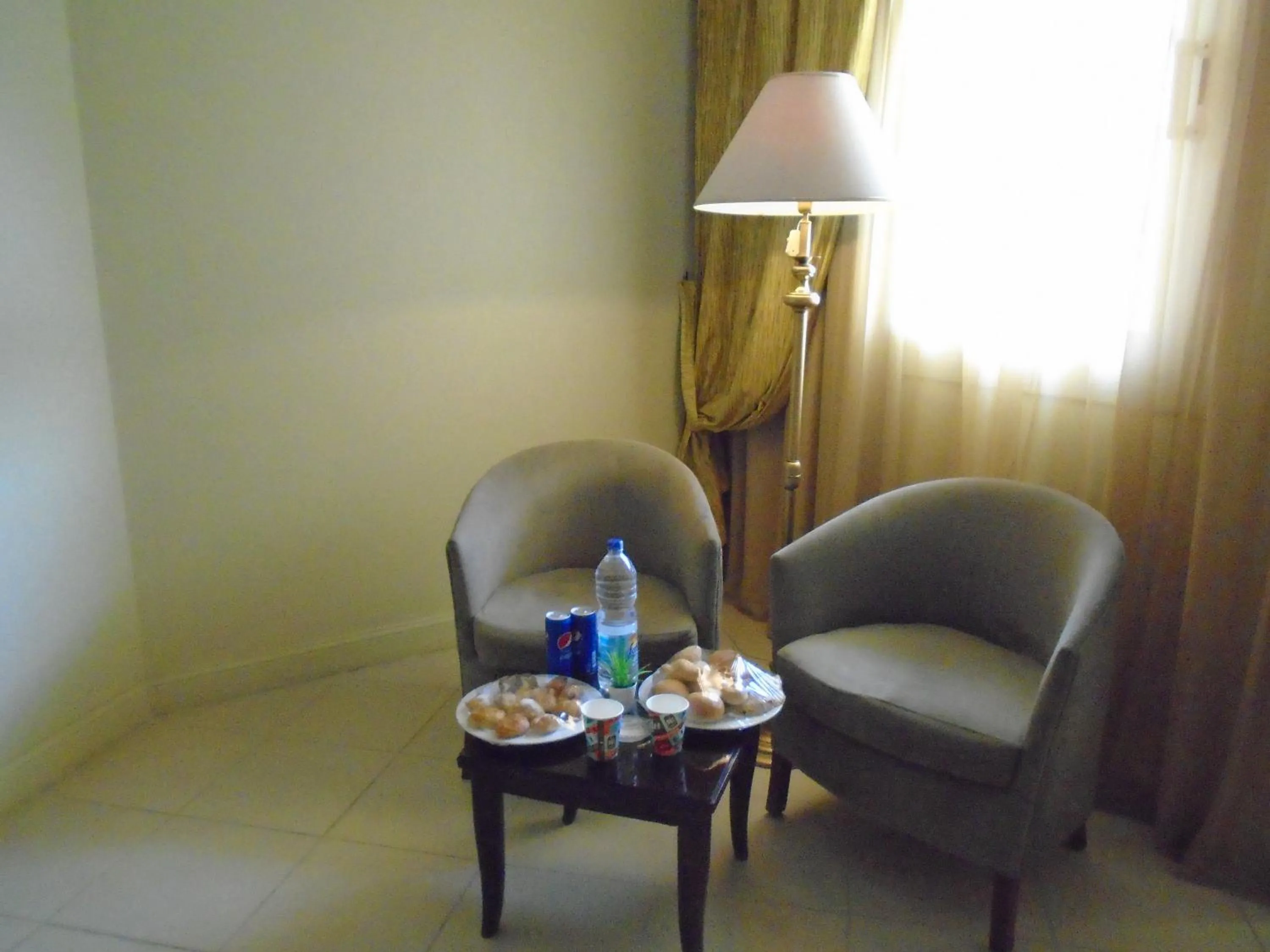 Seating area in Grand Pyramids Hotel
