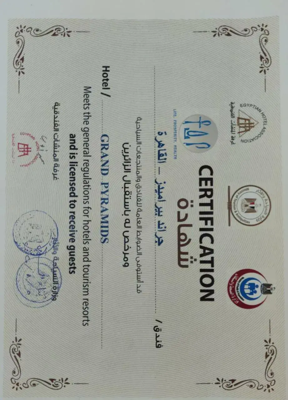 Certificate/Award, Floor Plan in Grand Pyramids Hotel