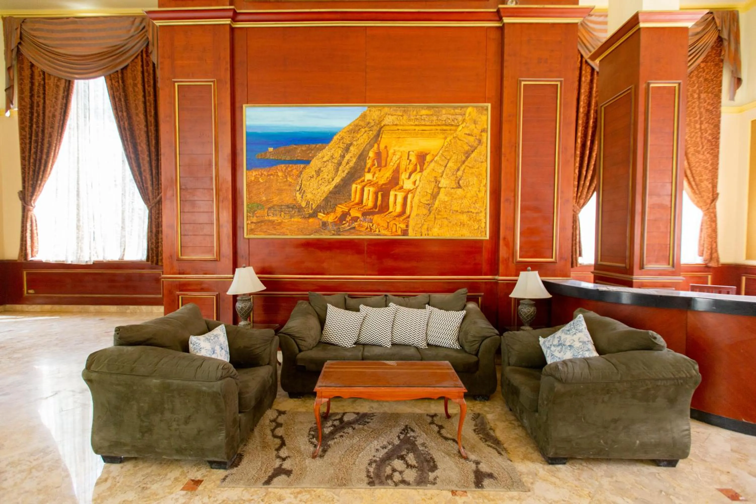 Lobby or reception in Grand Pyramids Hotel