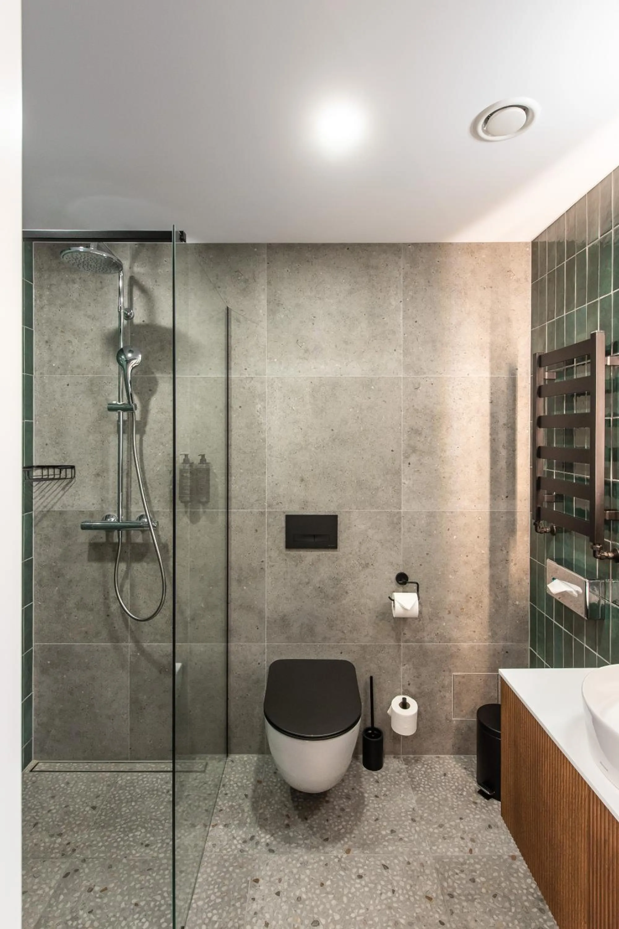 Shower in AIRINN Vilnius Airport Hotel RENOVATED 2025