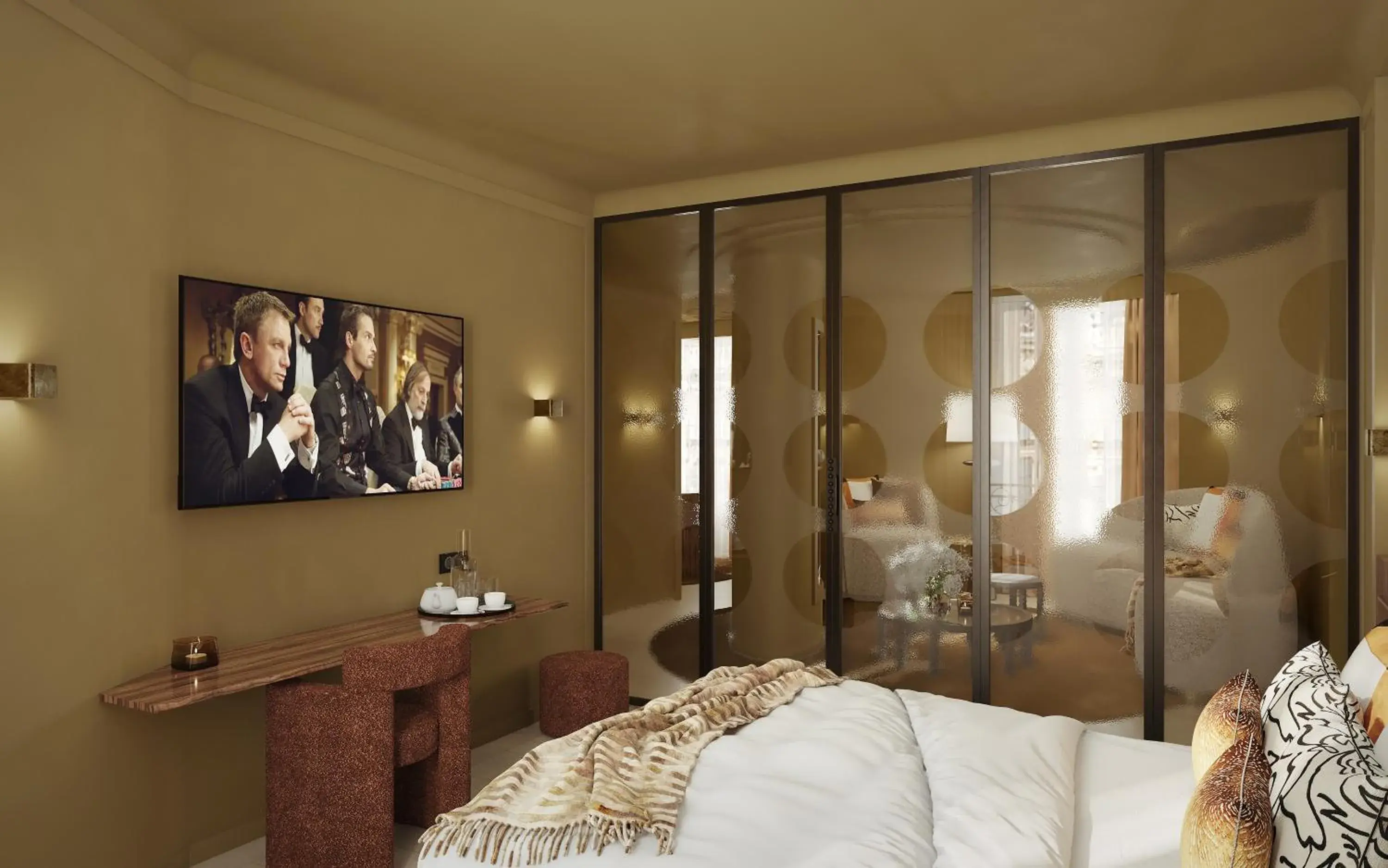 TV and multimedia, Bed in Hotel Gounod Fully Renovated TV and multimedia, Bed in Hotel Gounod Fully Renovated