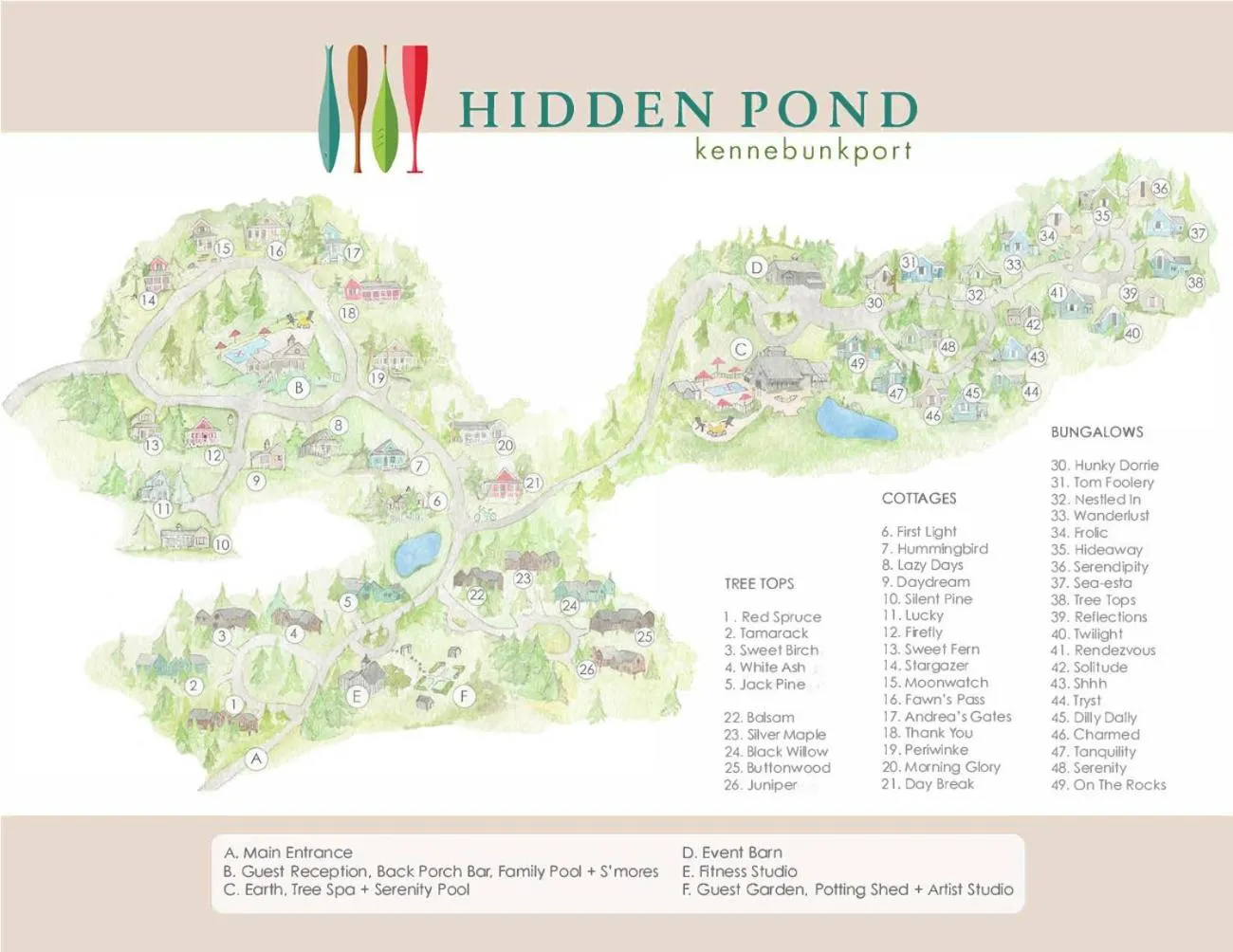 Garden view in Hidden Pond Resort