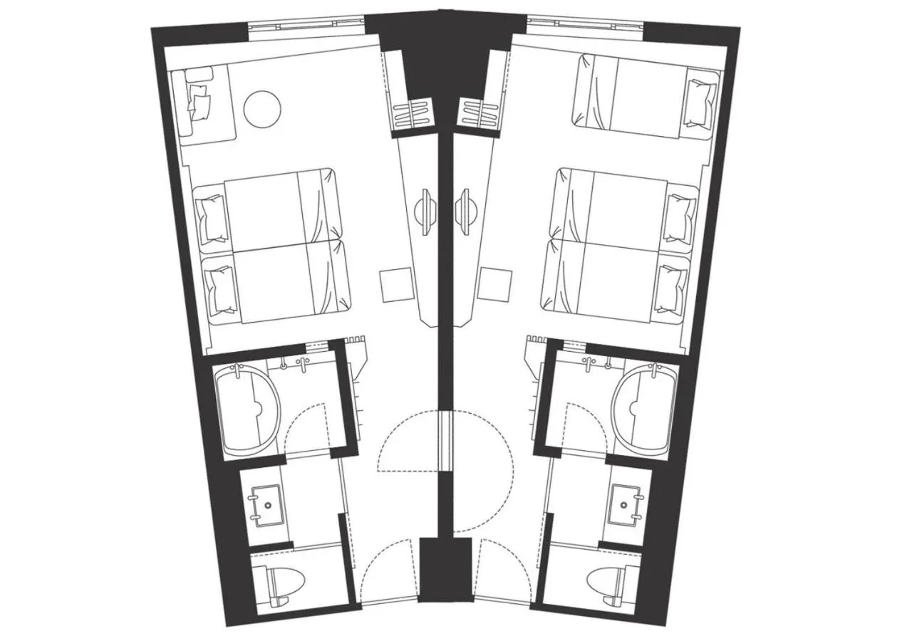 Floor plan, Bed in MAIHAMA VIEW HOTEL by HULIC Formerly Tokyo Bay Maihama Hotel