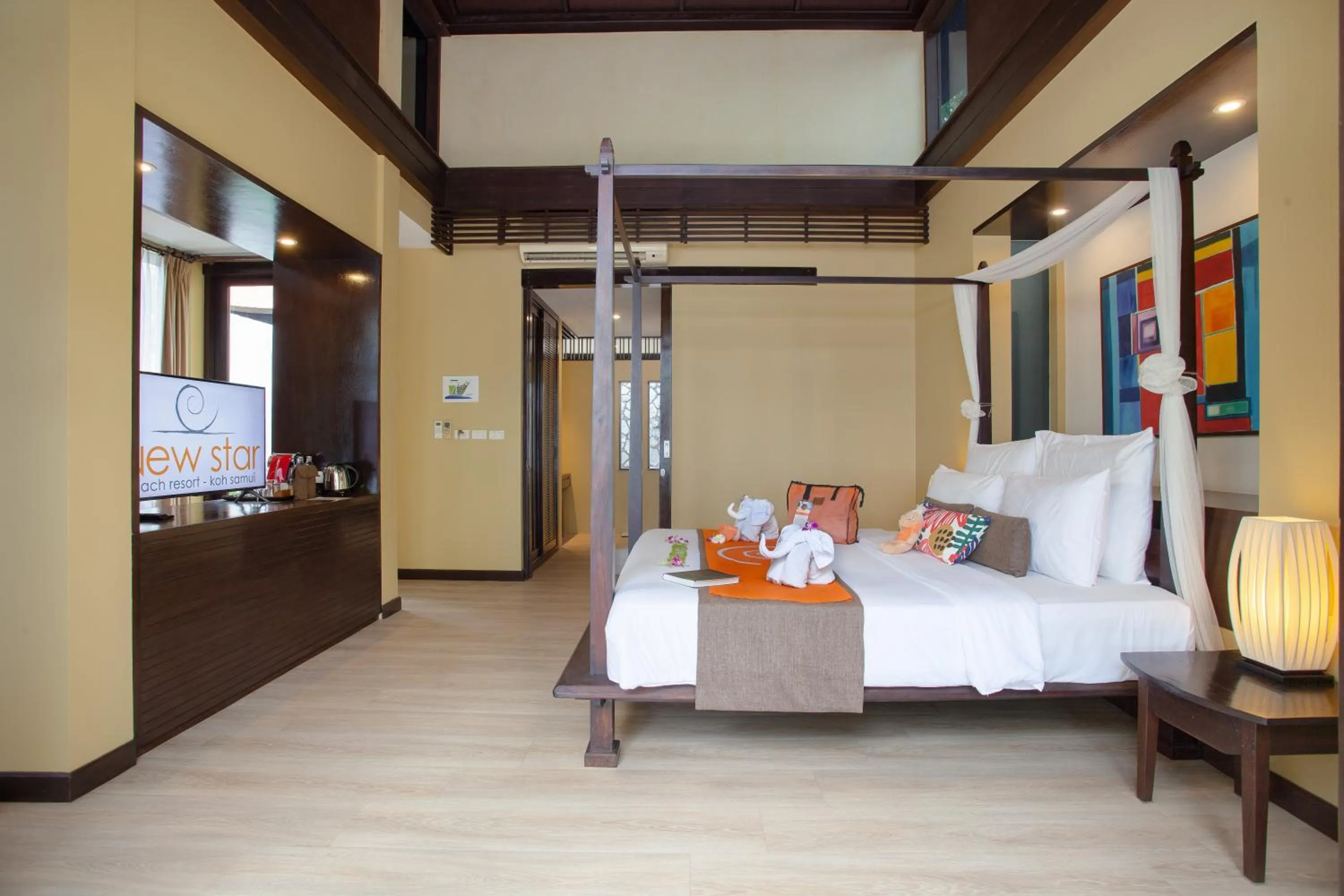 Bed in New Star Beach Resort
