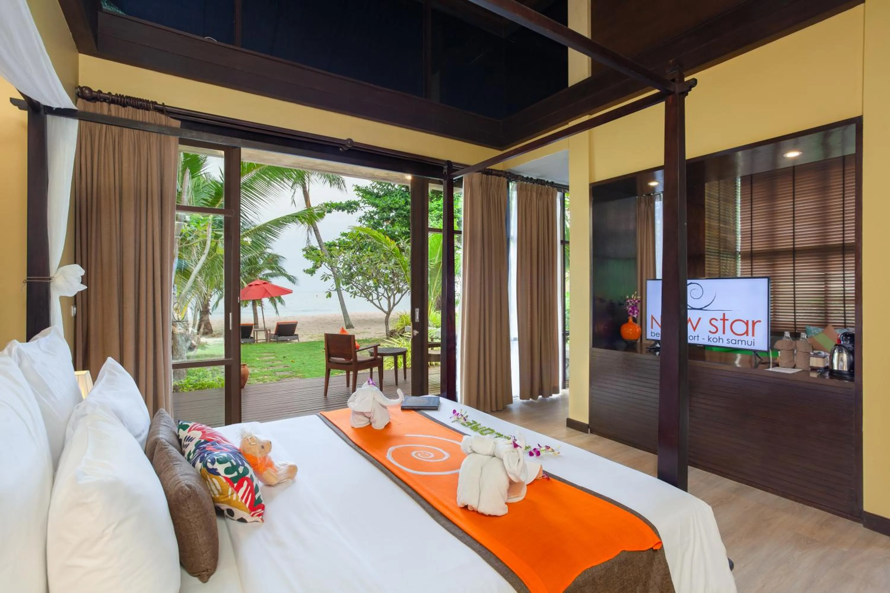 Bed in New Star Beach Resort