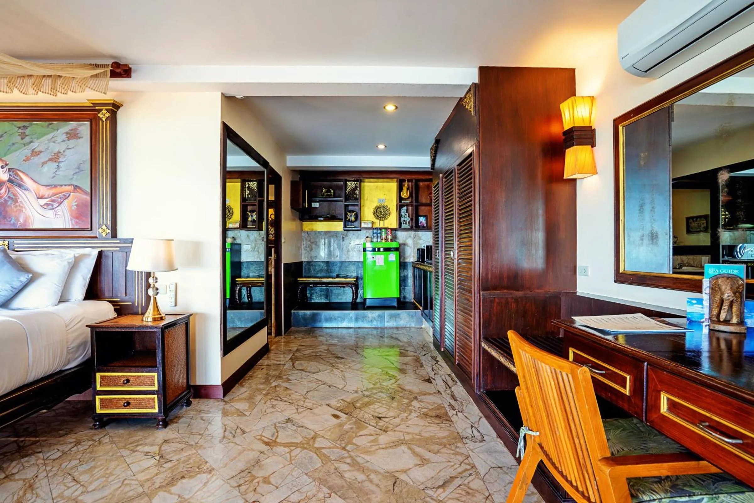 kitchen, Bed in Sandalwood Luxury Villa Resort