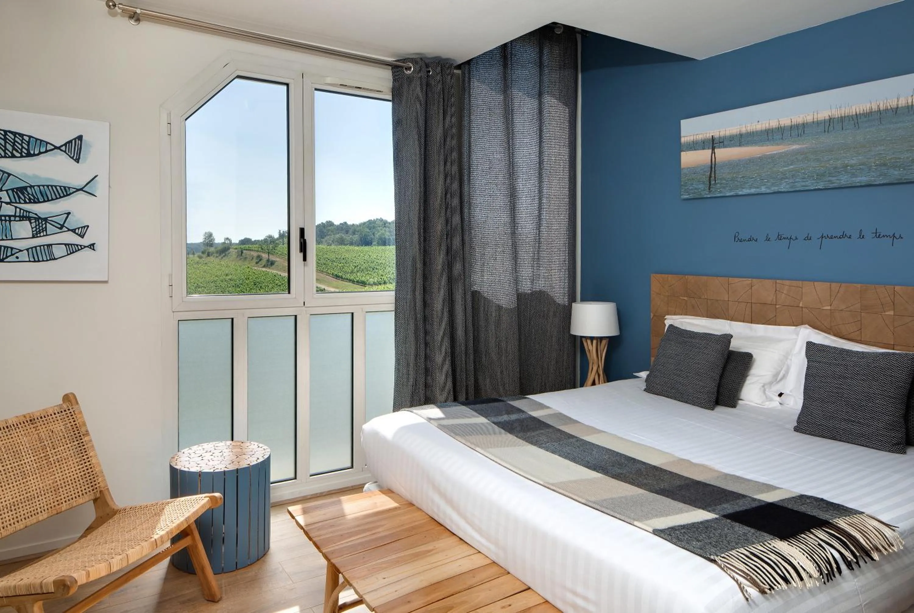 View (from property/room), Bed in Pey La Tour - Logis Hôtels & Restaurant