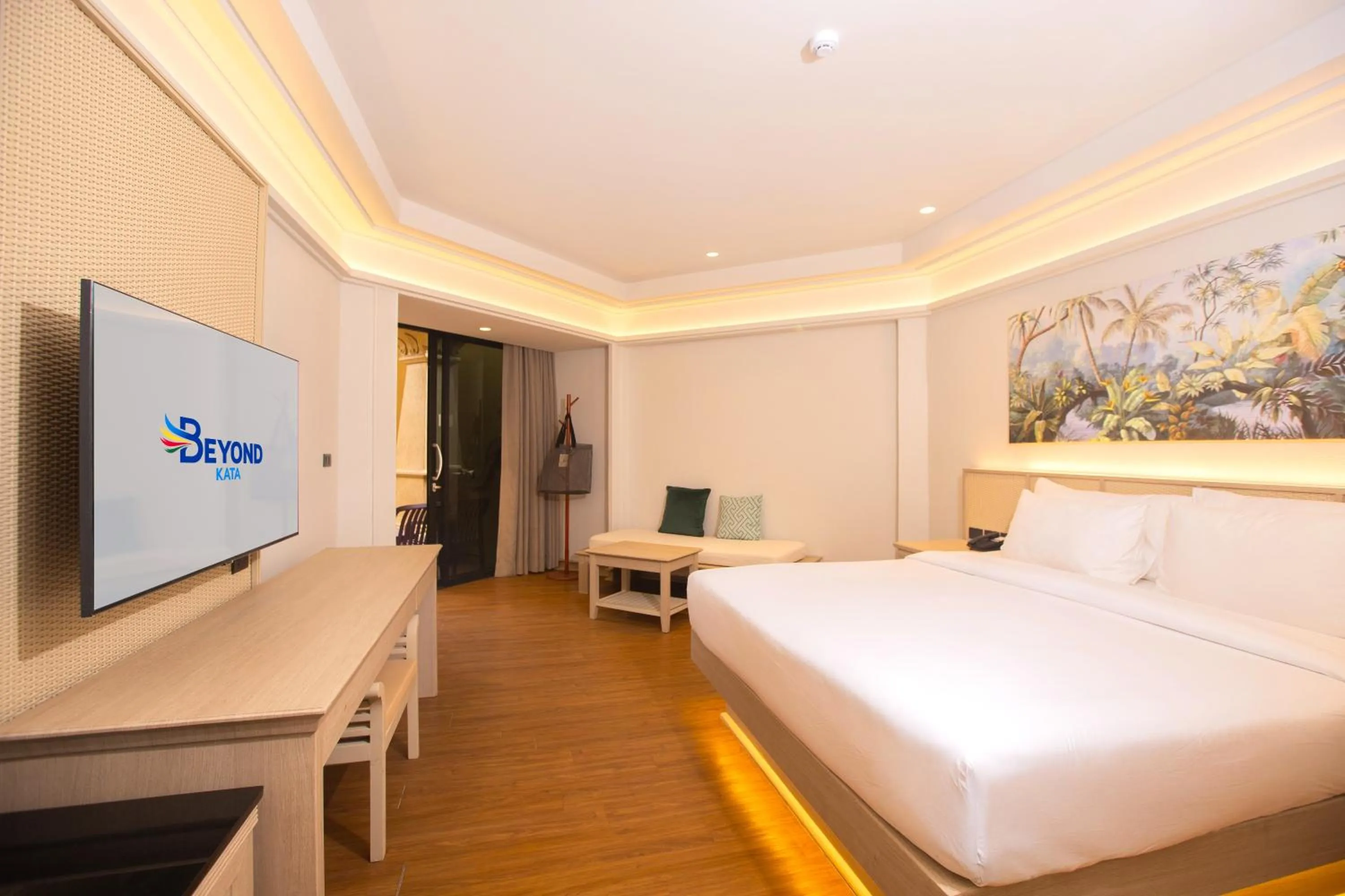 Photo of the whole room, Bed in Beyond Kata