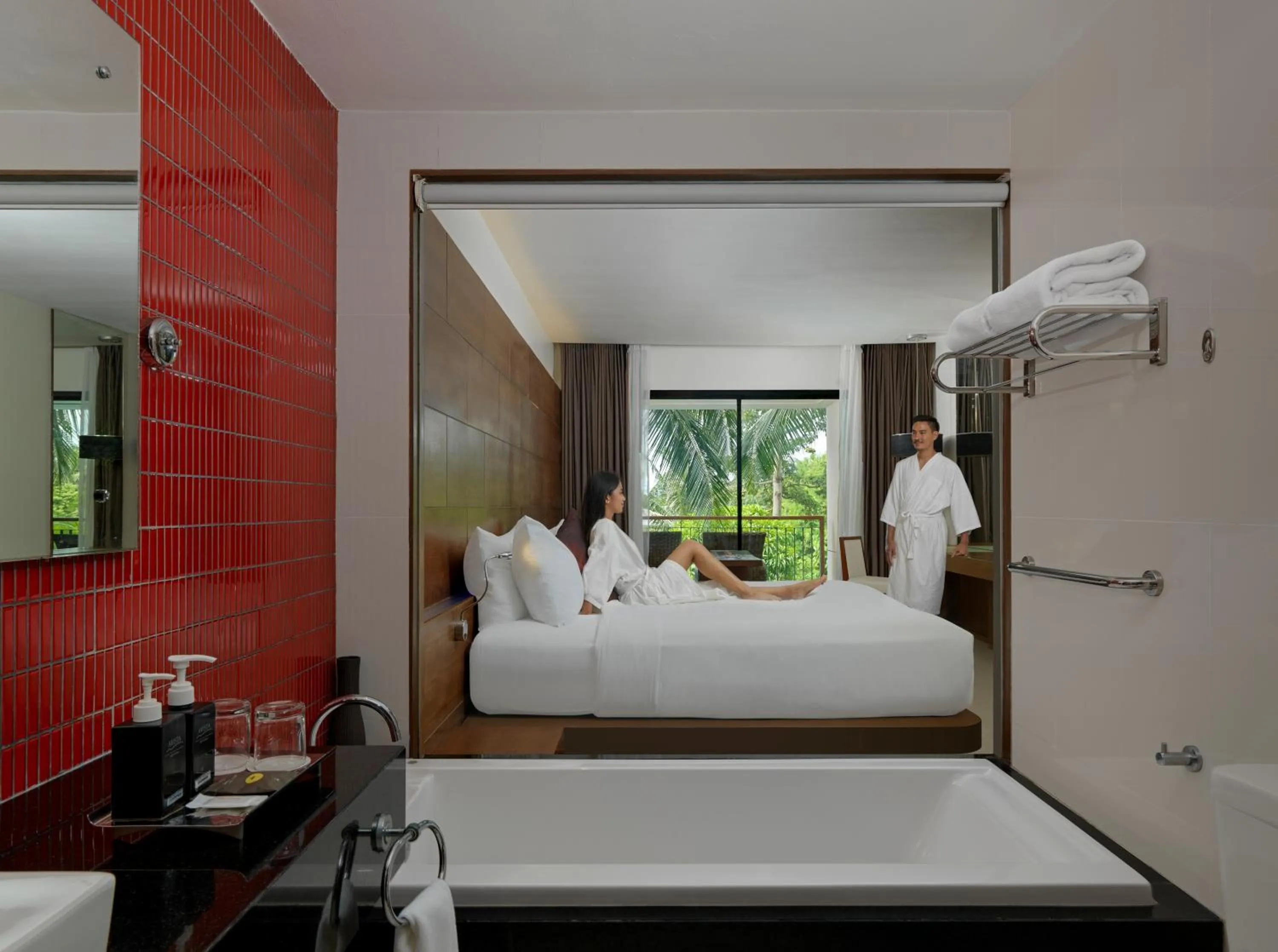 Bathroom, Bed in Novotel Phuket Kata Avista Resort and Spa