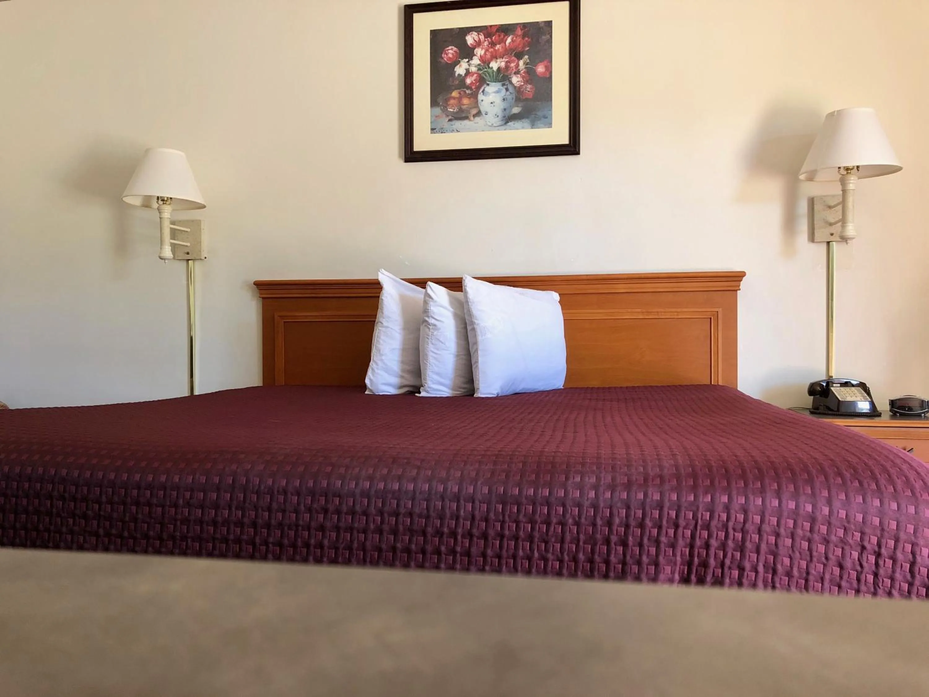 Bed in Kewanee Motor Lodge