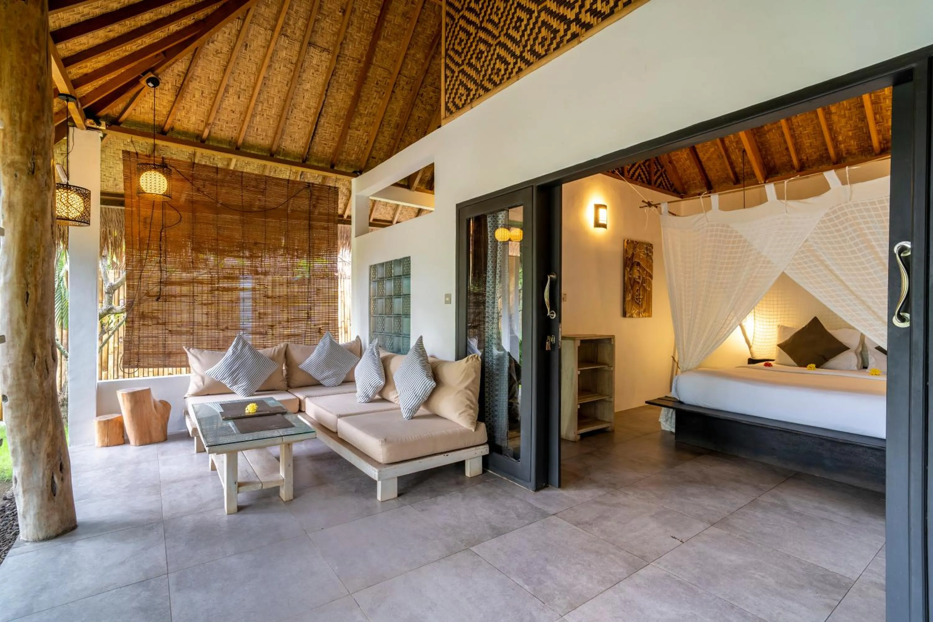 Balcony/Terrace, Bed in Breathe Villa Meno