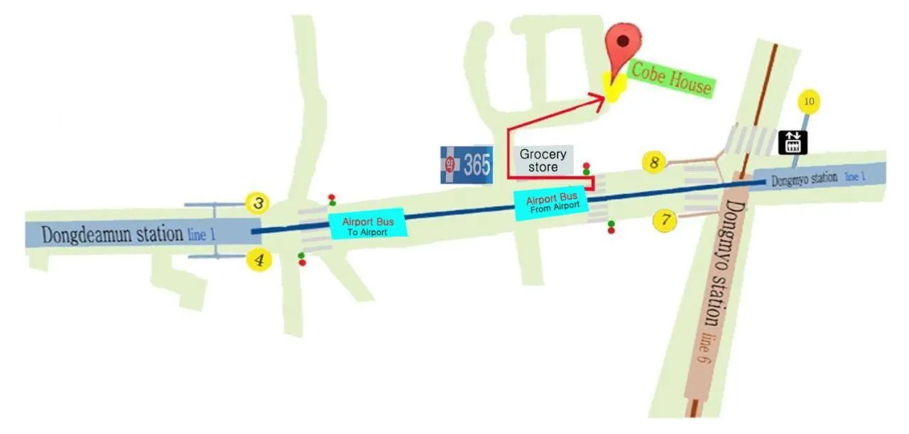 Text overlay in Cobe Guesthouse Dongdaemun