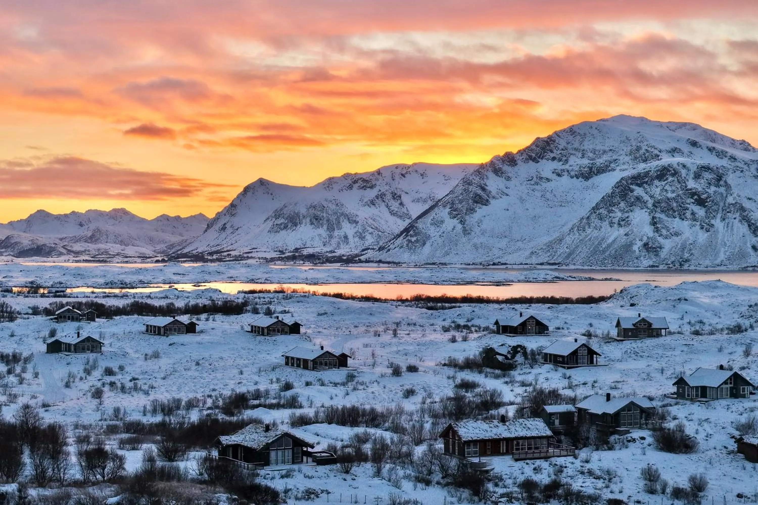Bird's eye view in Lofoten Links Lodges