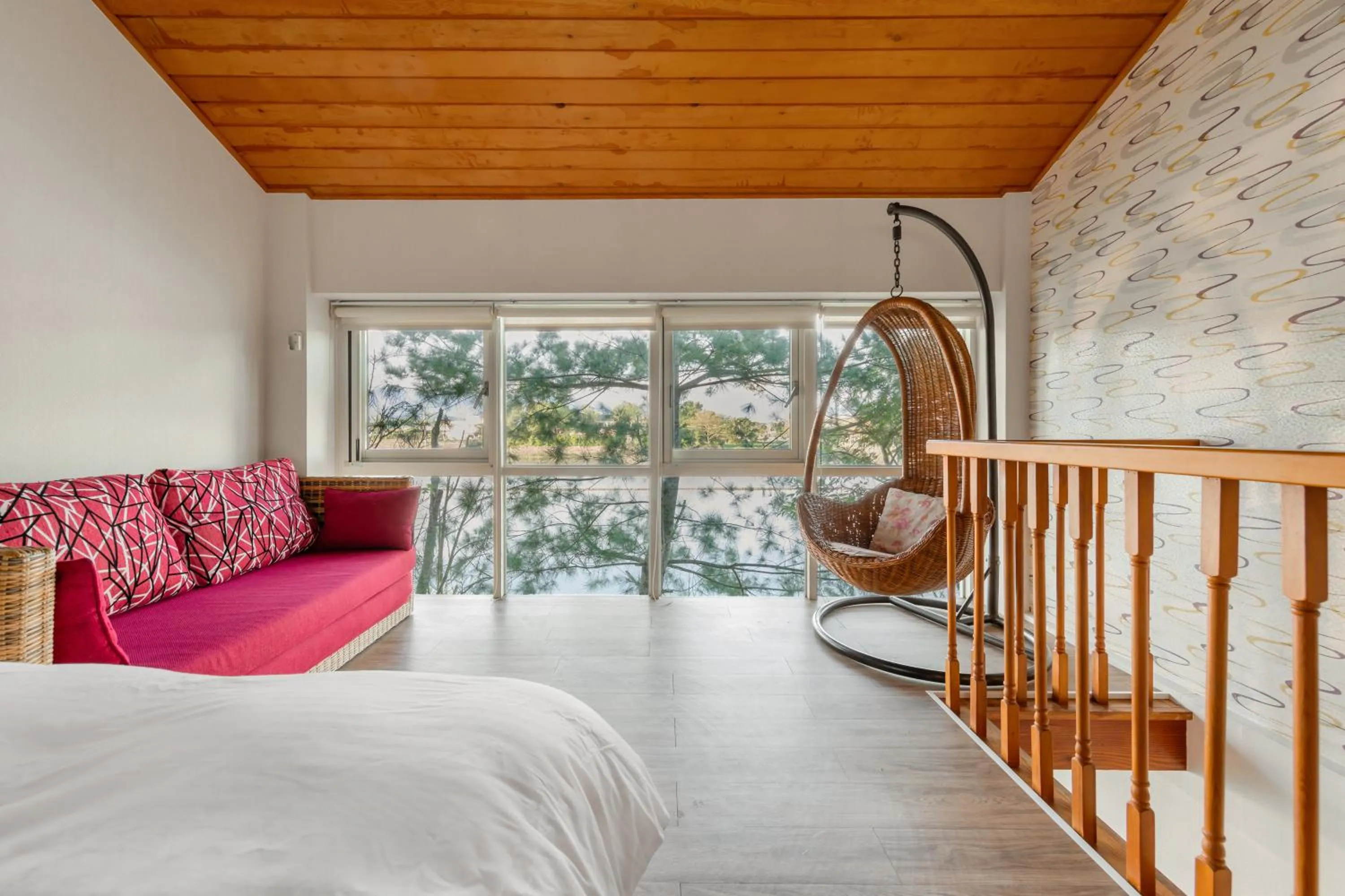 Seating area, Bed in Green Forest Villa
