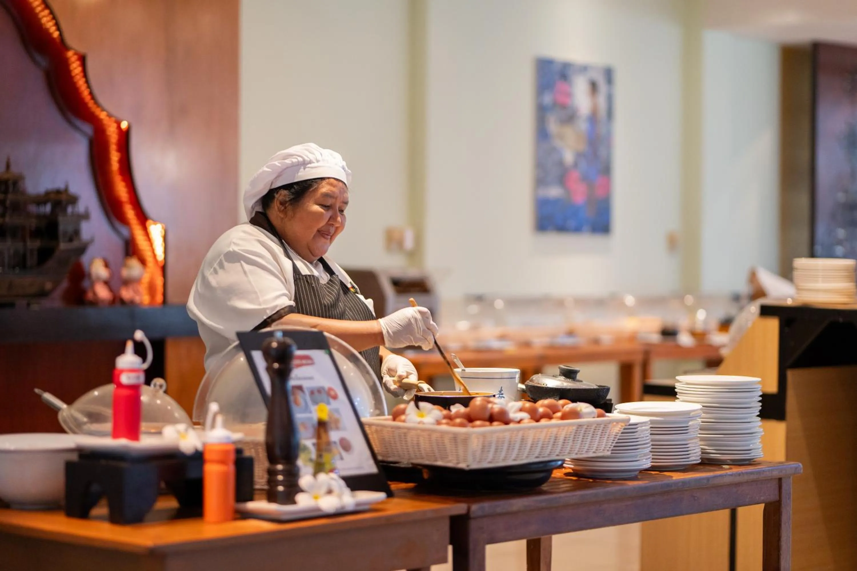 Buffet breakfast in The Briza Beach Resort, Samui - SHA Plus