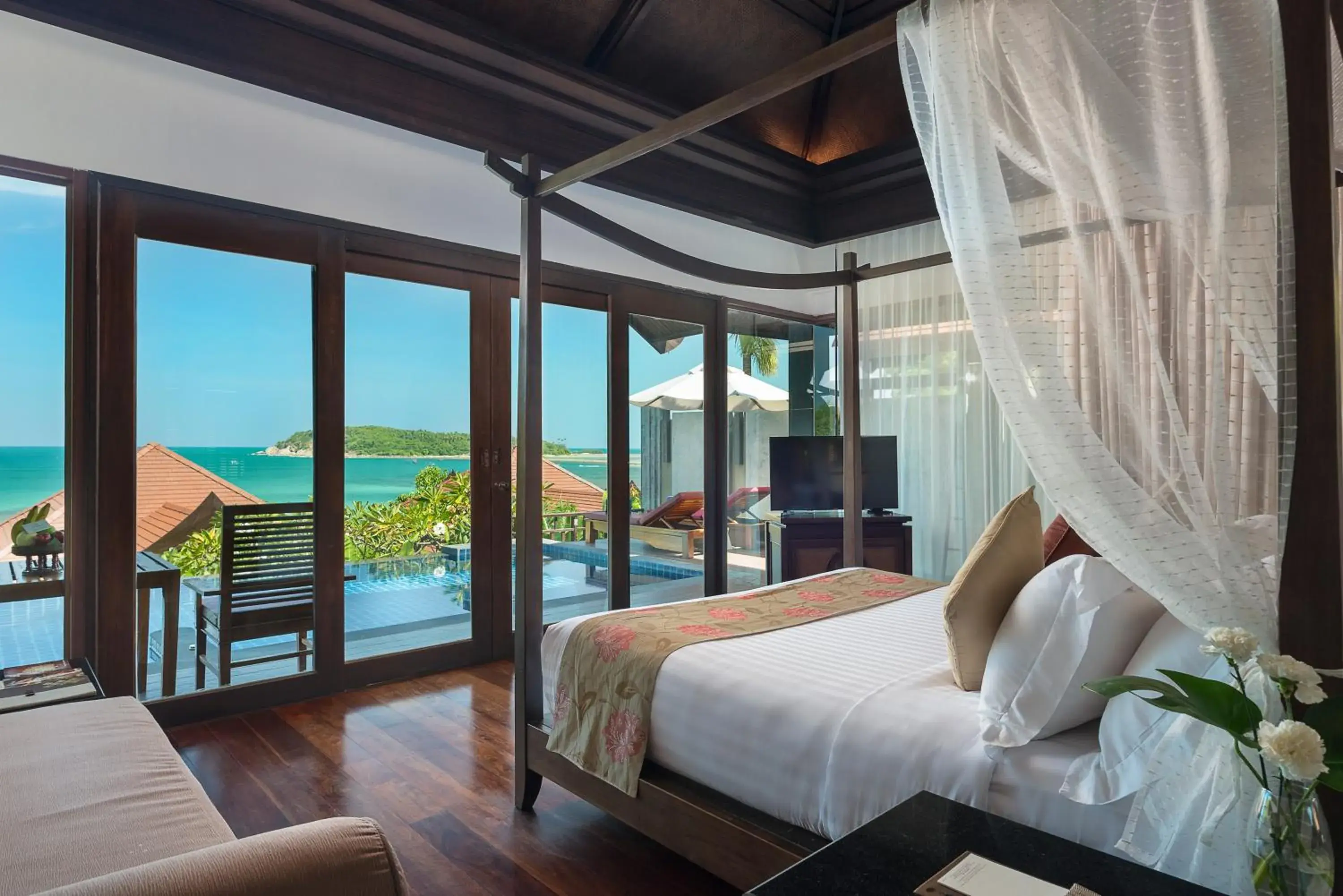 Balcony/Terrace, Bed in Nora Buri Resort & Spa - SHA Extra Plus Balcony/Terrace, Bed in Nora Buri Resort & Spa - SHA Extra Plus