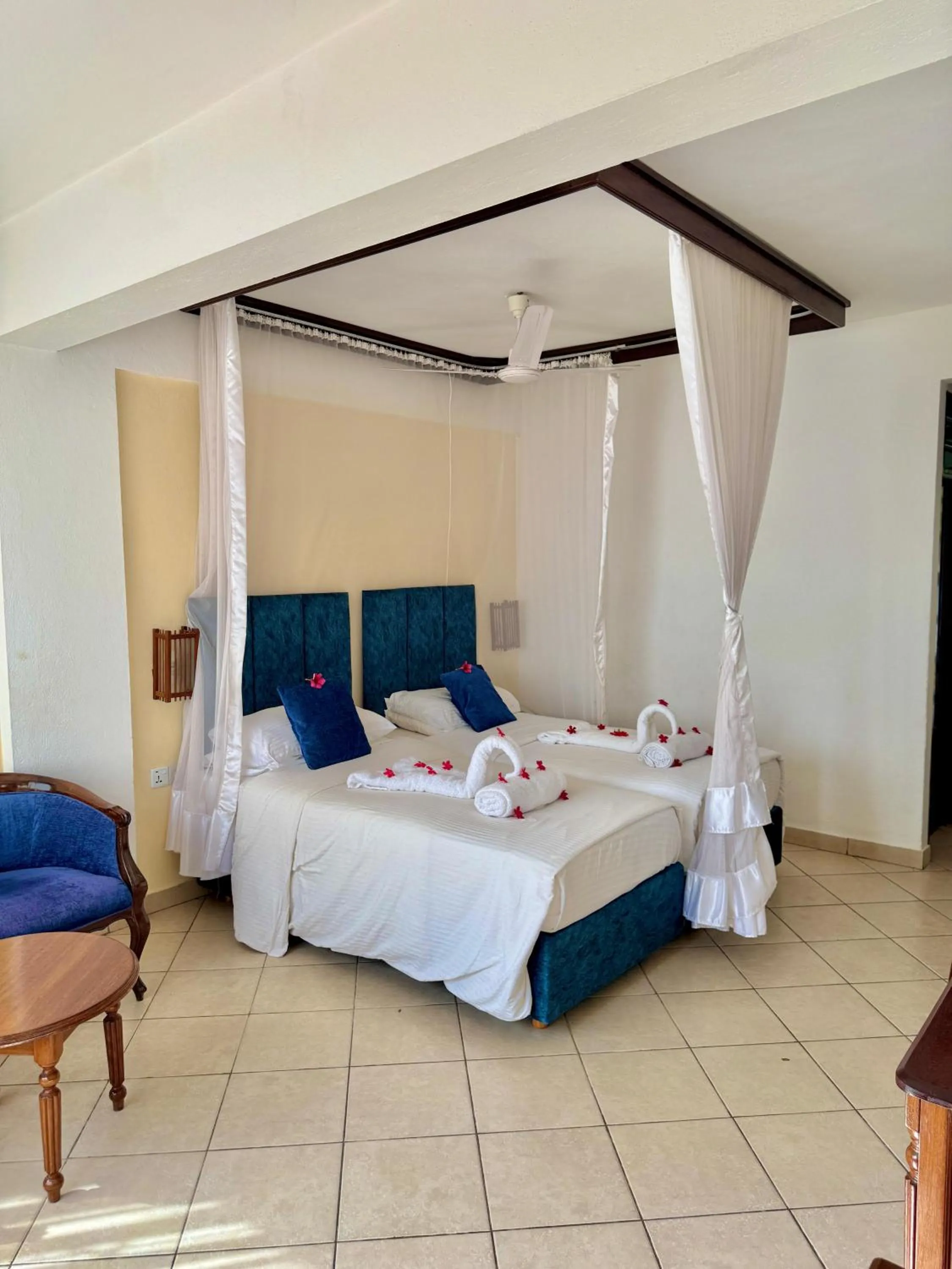 View (from property/room), Bed in Nyali Beach Holiday Resort