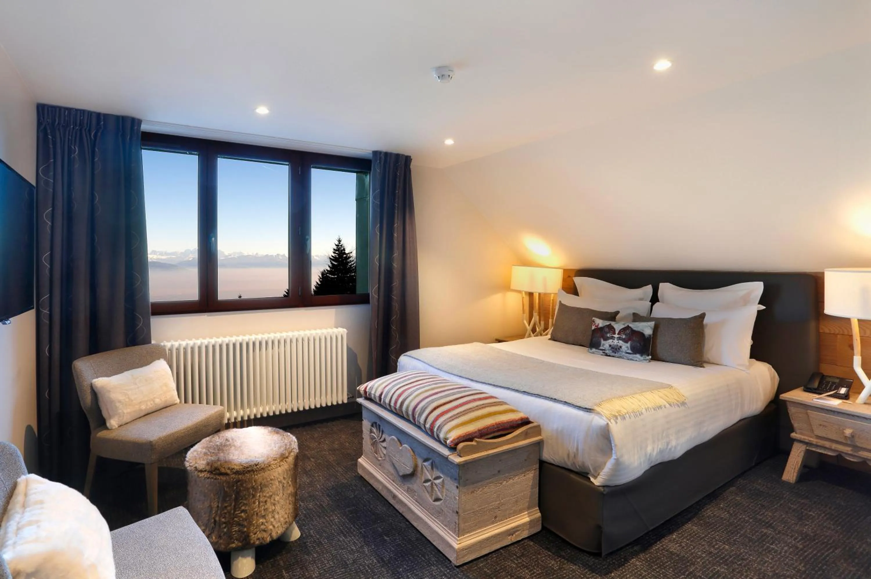 Photo of the whole room, Bed in La Mainaz Hôtel Restaurant Genève - Gex - Mijoux