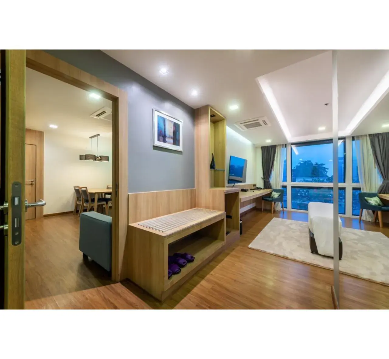 Living room, Bed in PLAAI Prime Hotel Rayong SHA Extra Plus Living room, Bed in PLAAI Prime Hotel Rayong SHA Extra Plus