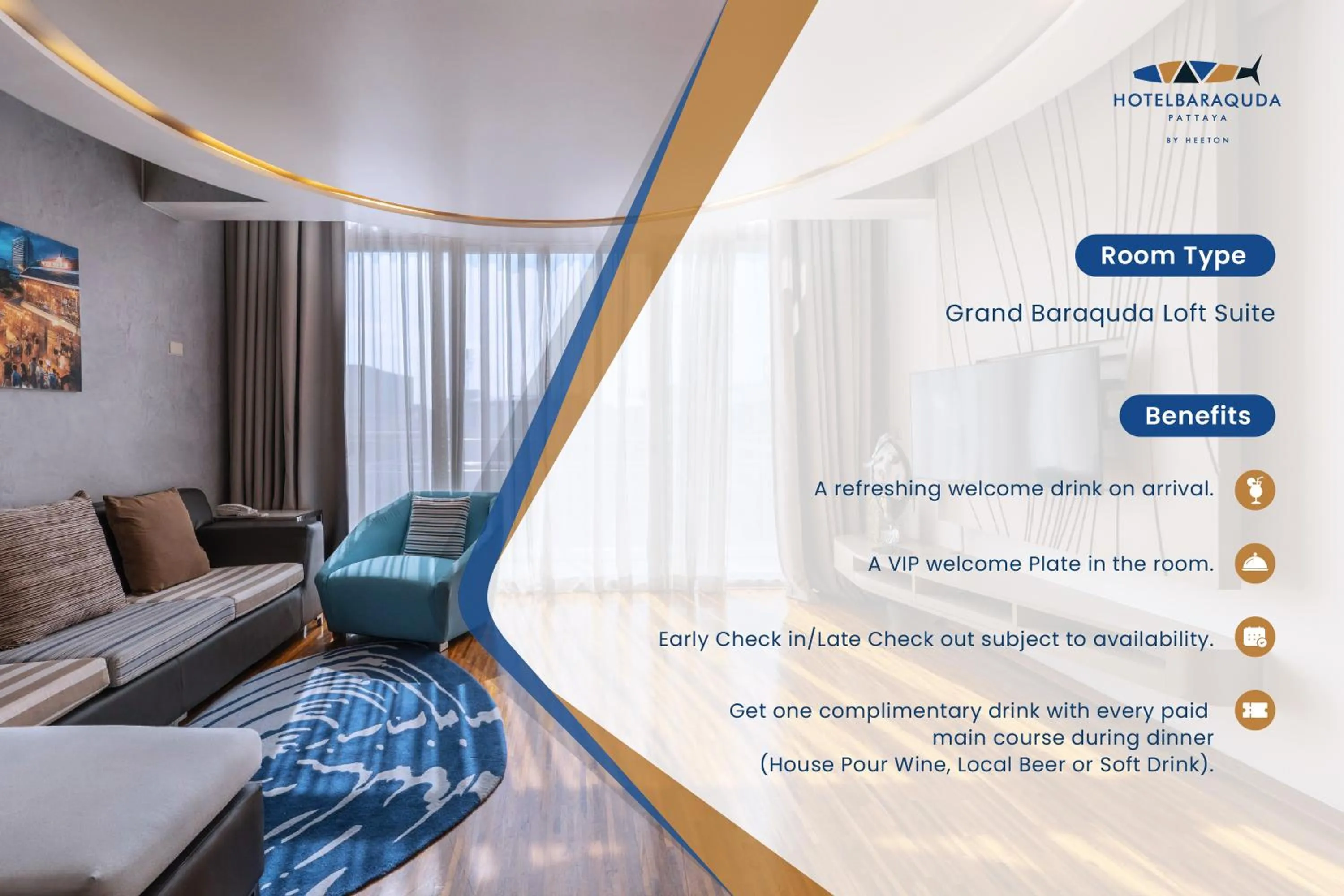 Bedroom in Hotel Baraquda Heeton Pattaya by Compass Hospitality