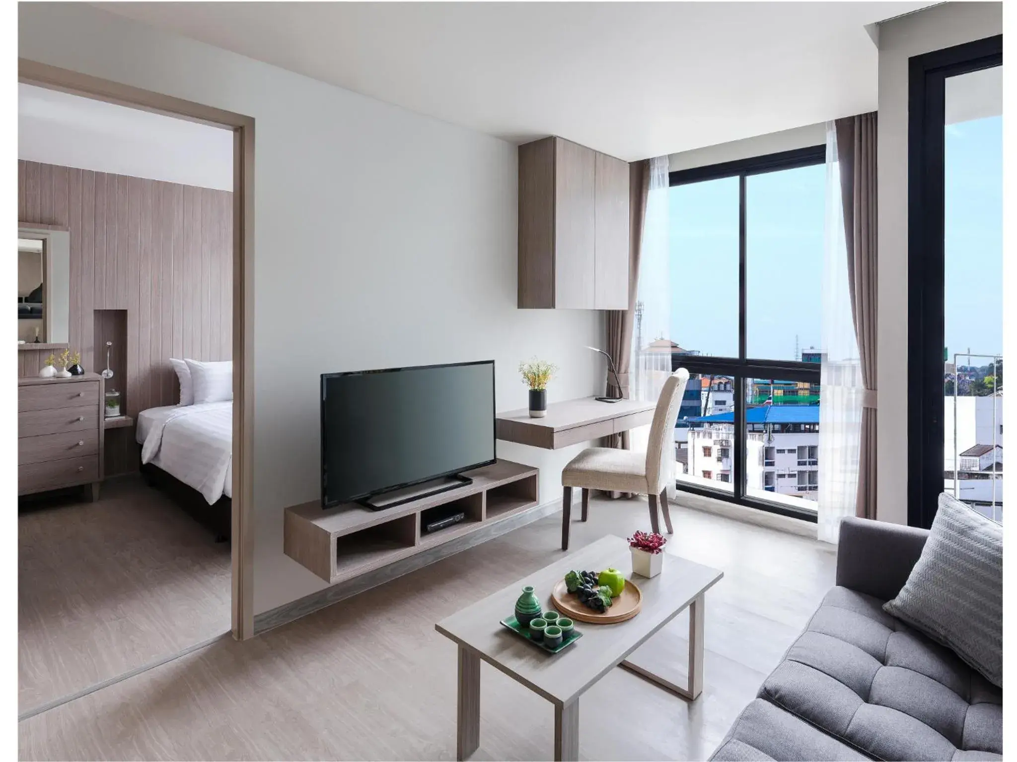 Living room, Bed in Madera Residence Sriracha Living room, Bed in Madera Residence Sriracha