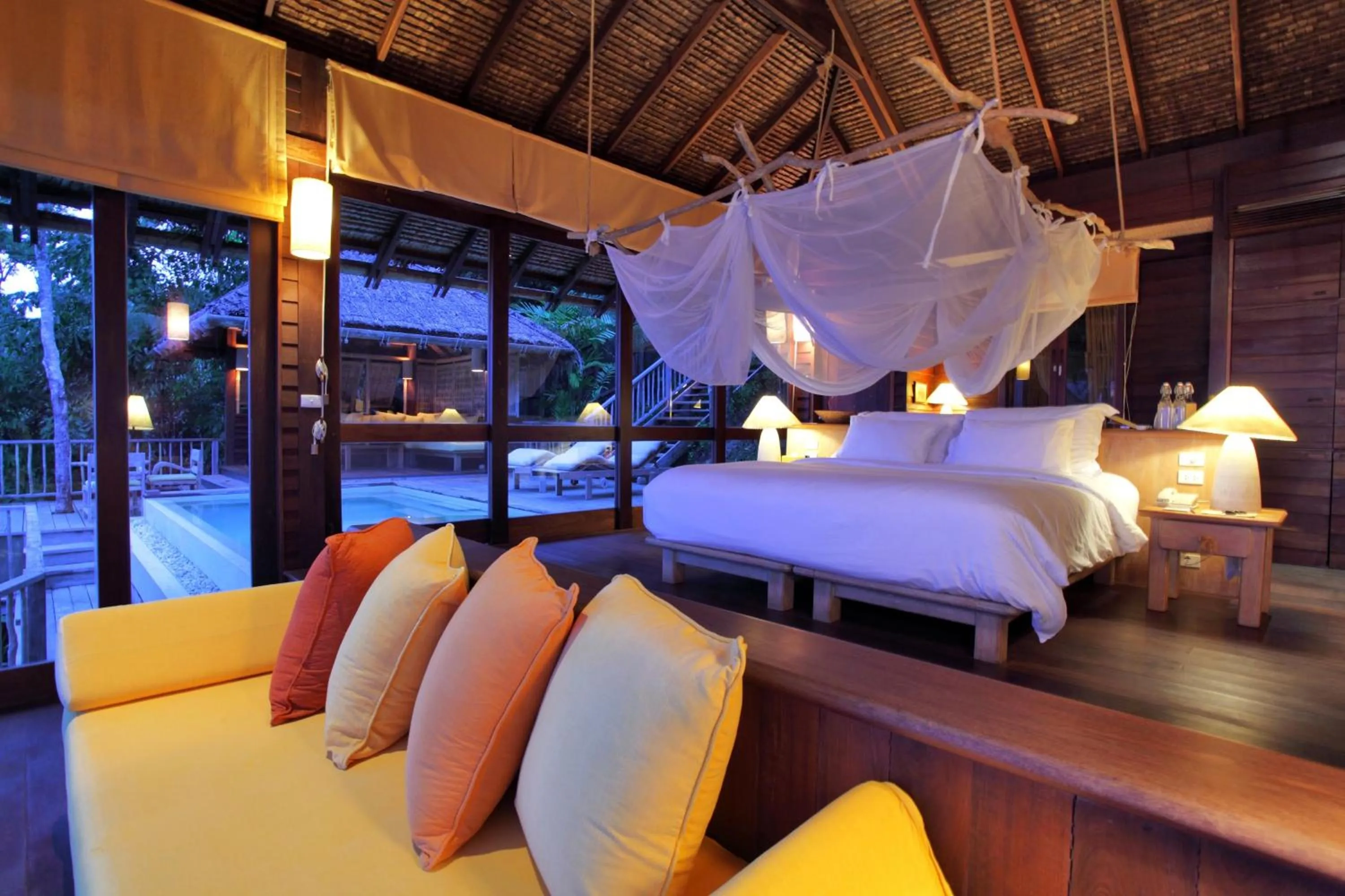 Bed in Six Senses Yao Noi