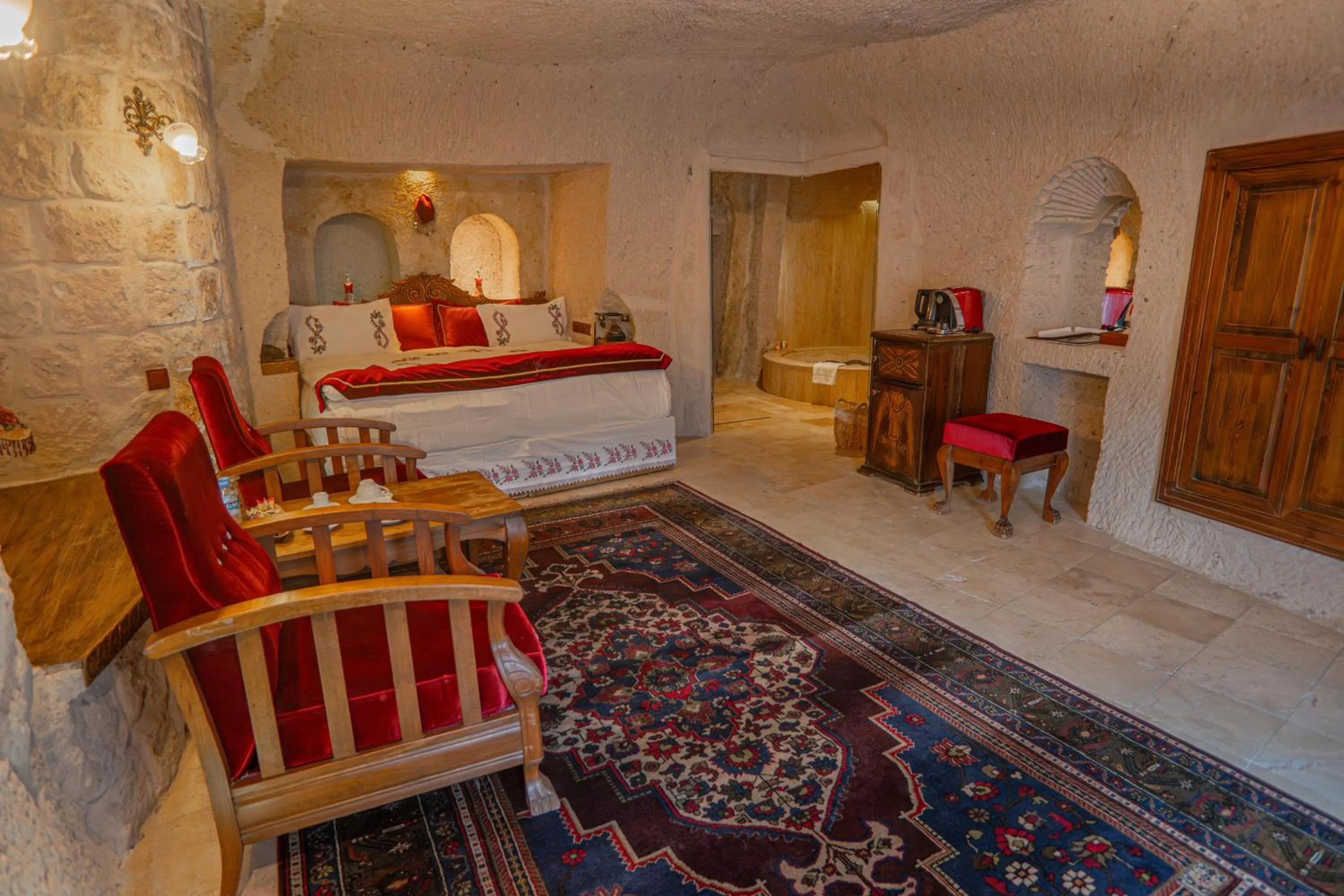 Toilet, Bed in Cappadocia Gamirasu Cave Hotel