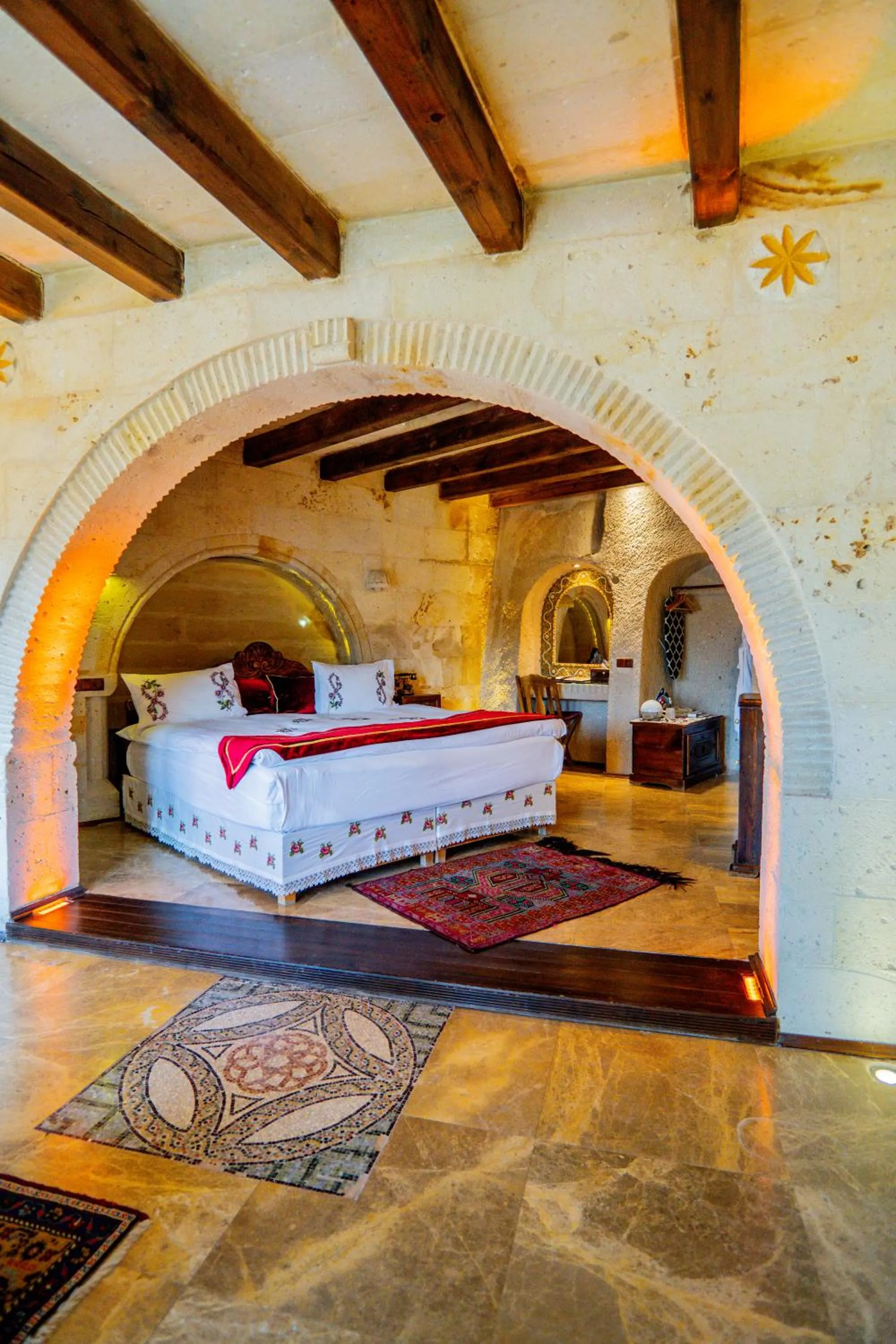Bed in Cappadocia Gamirasu Cave Hotel