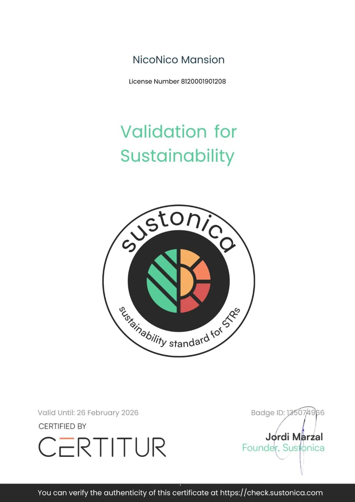 Logo/Certificate/Sign in NicoNico Mansion by Villa Finder