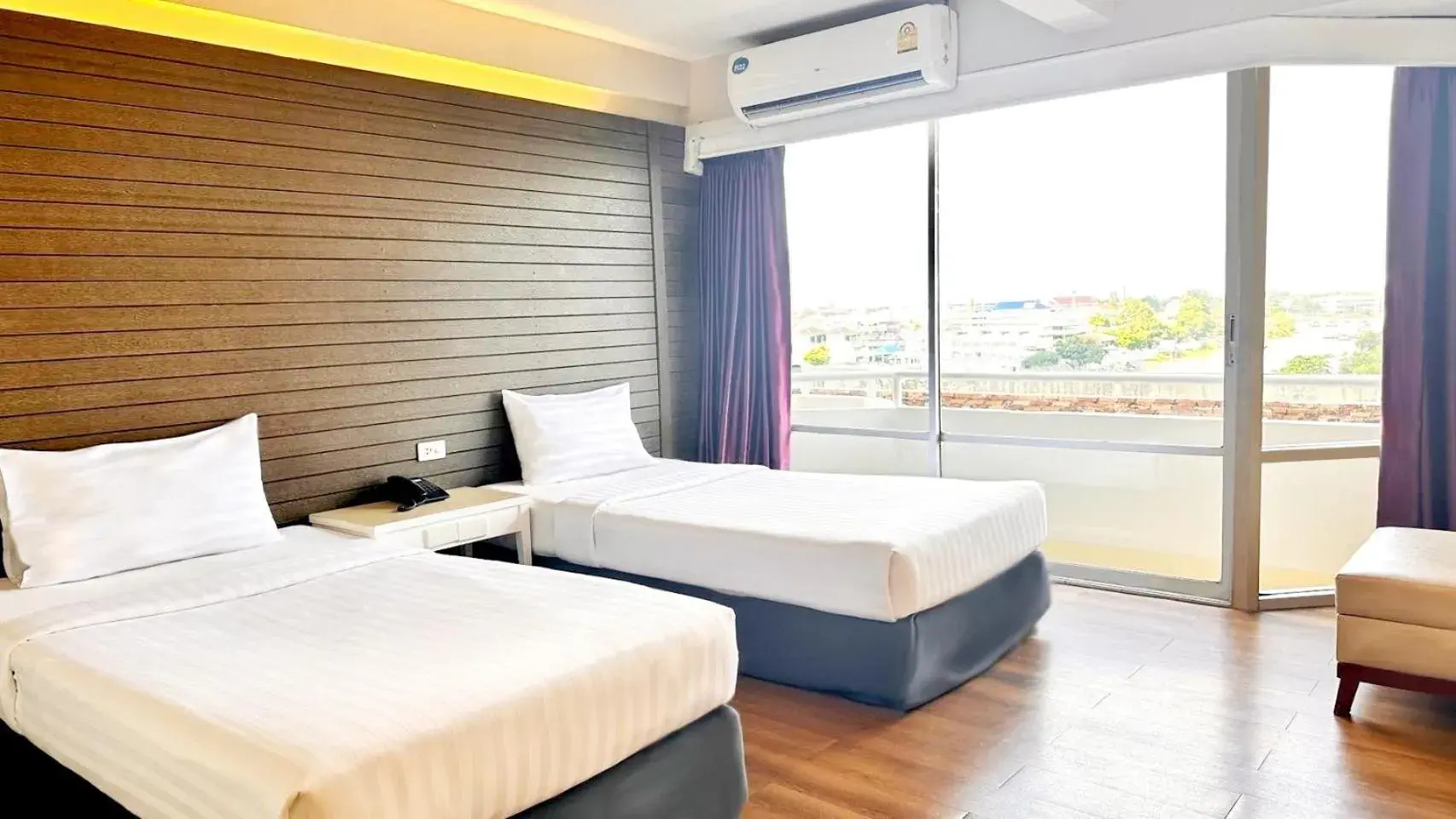 View (from property/room), Bed in Ayothaya Riverside Hotel View (from property/room), Bed in Ayothaya Riverside Hotel