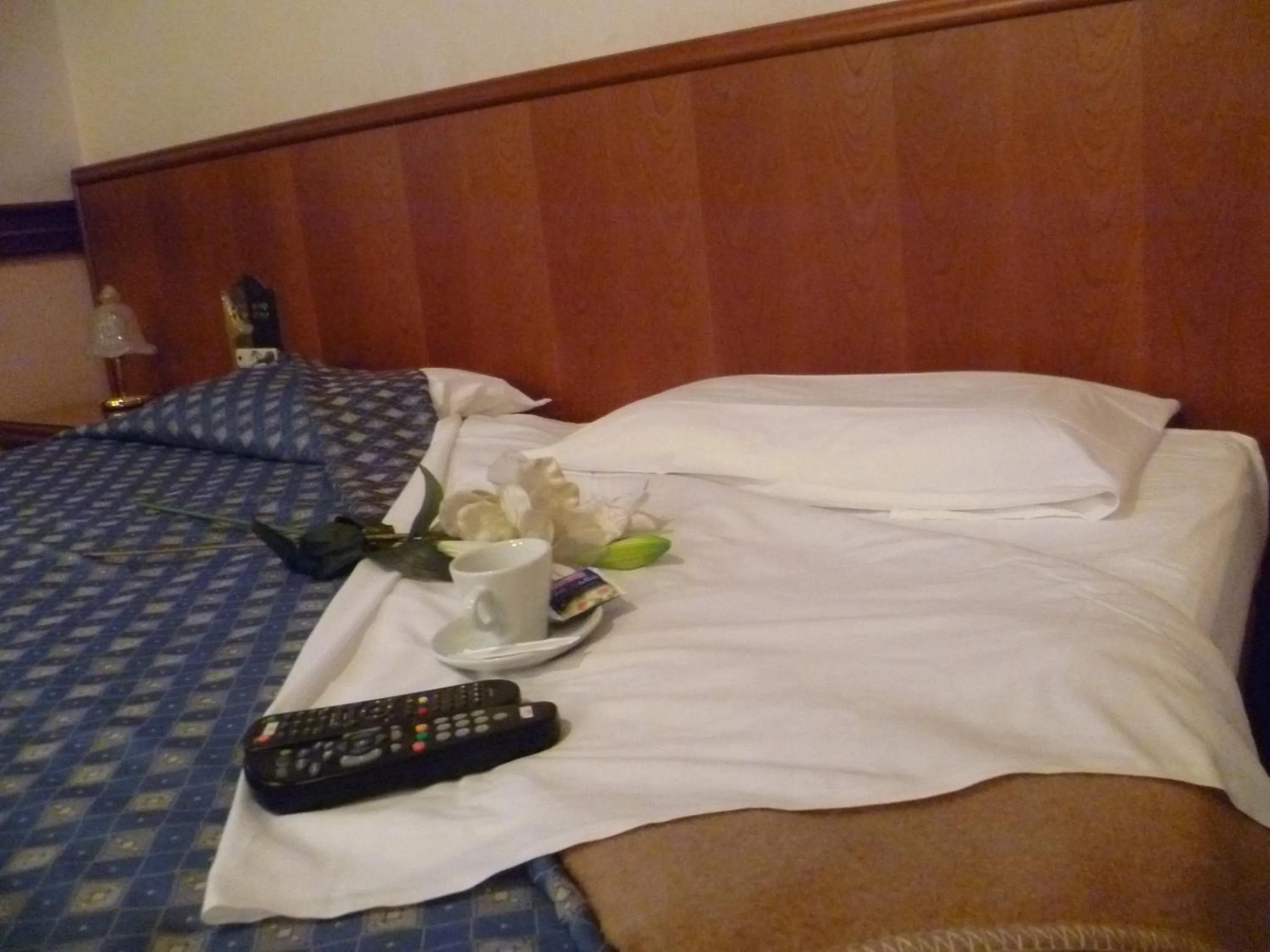 Coffee/tea facilities, Bed in Hotel Minerva