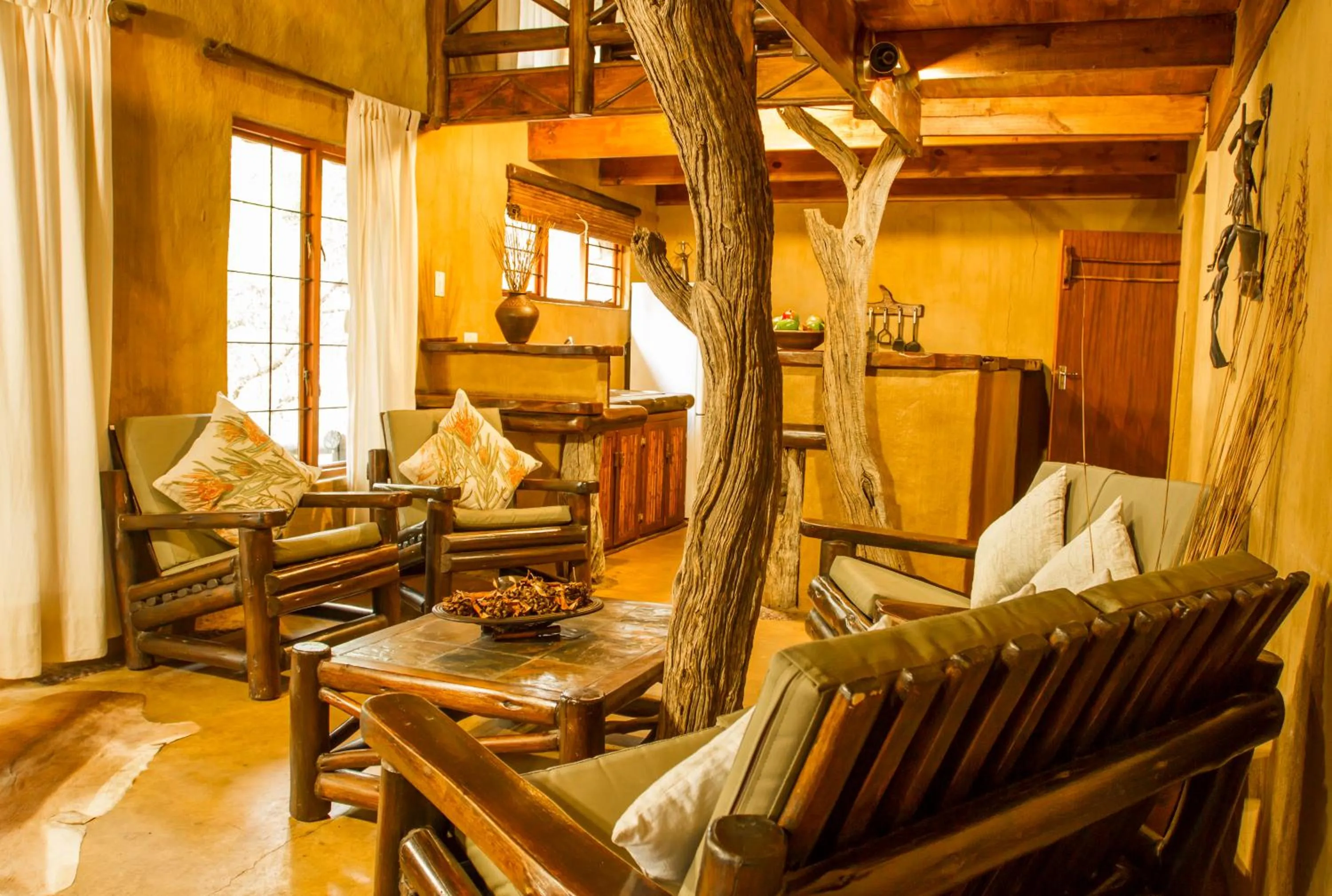 Living room in LittleBush Private Lodge