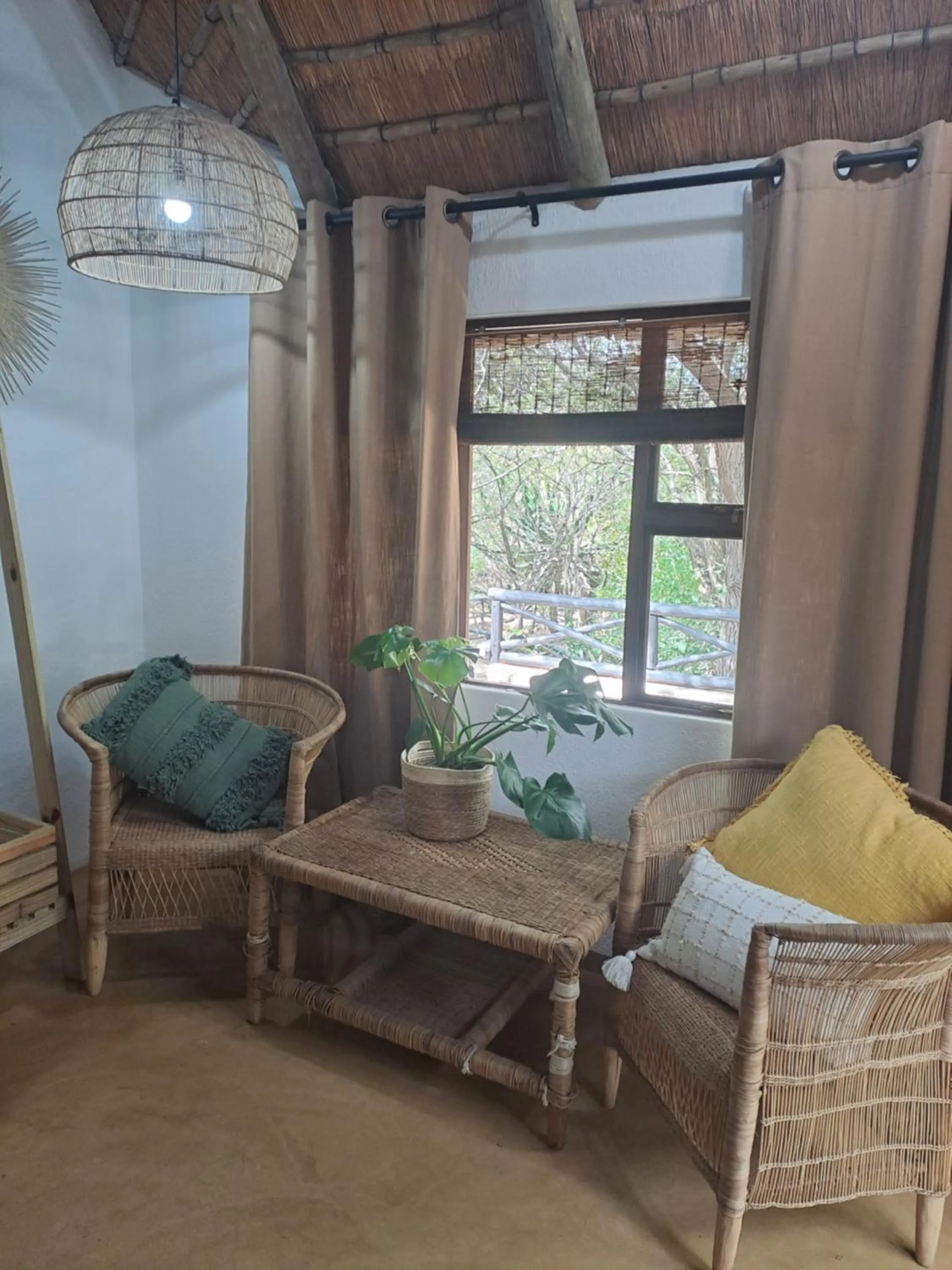 Seating area in LittleBush Private Lodge