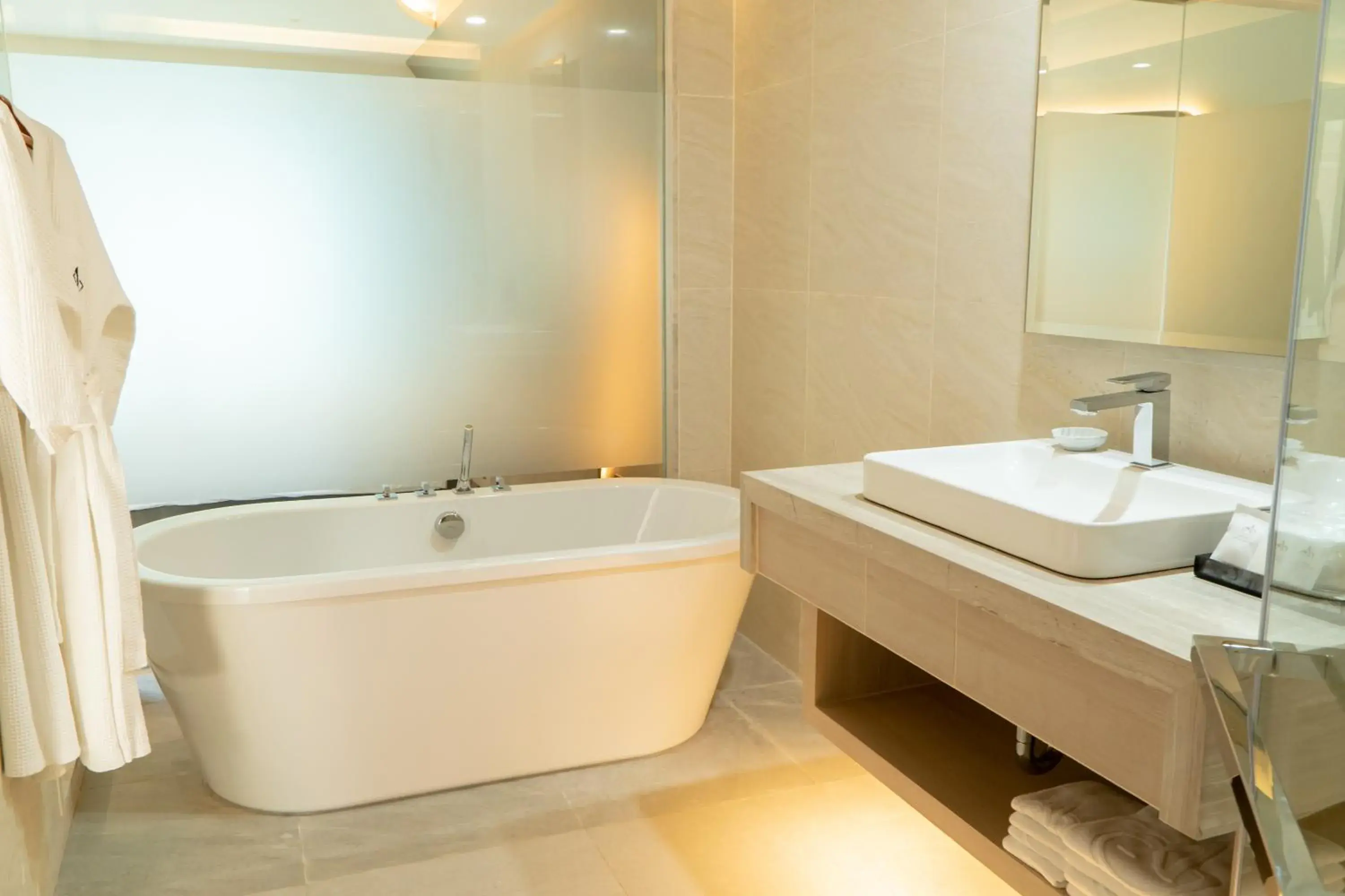 Bathroom, Bed in Amora Beach Resort Phuket Bathroom, Bed in Amora Beach Resort Phuket