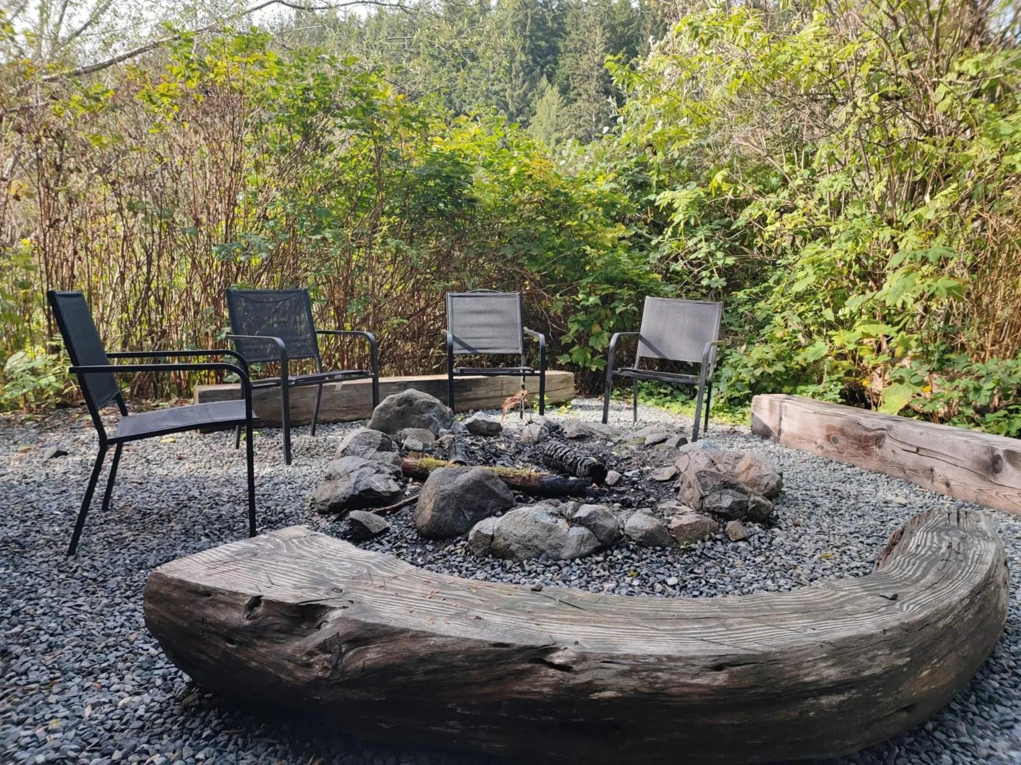 fireplace in Wild Coast Wilderness Resort