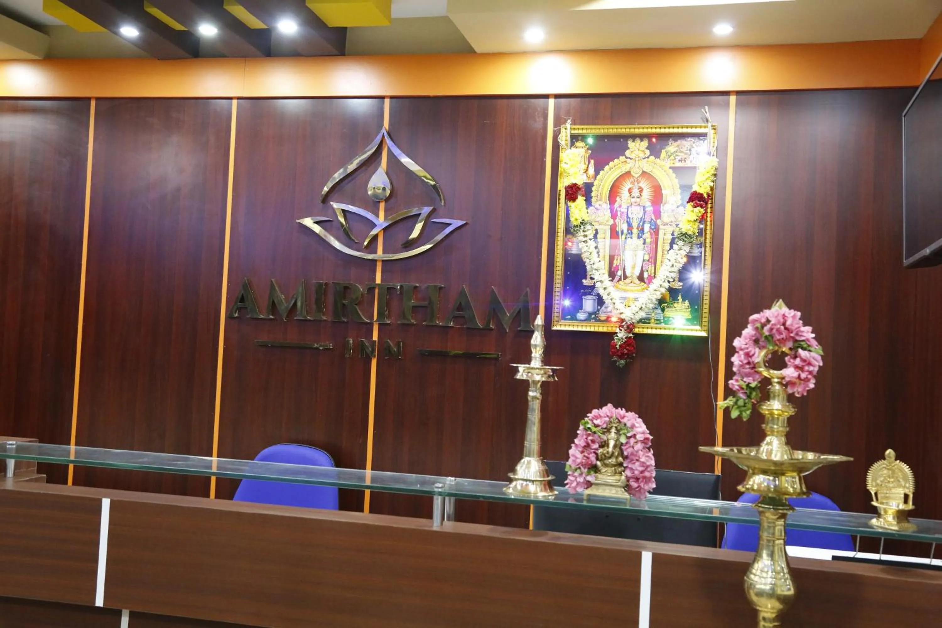 Decorative detail in Hotel New Amirtham inn