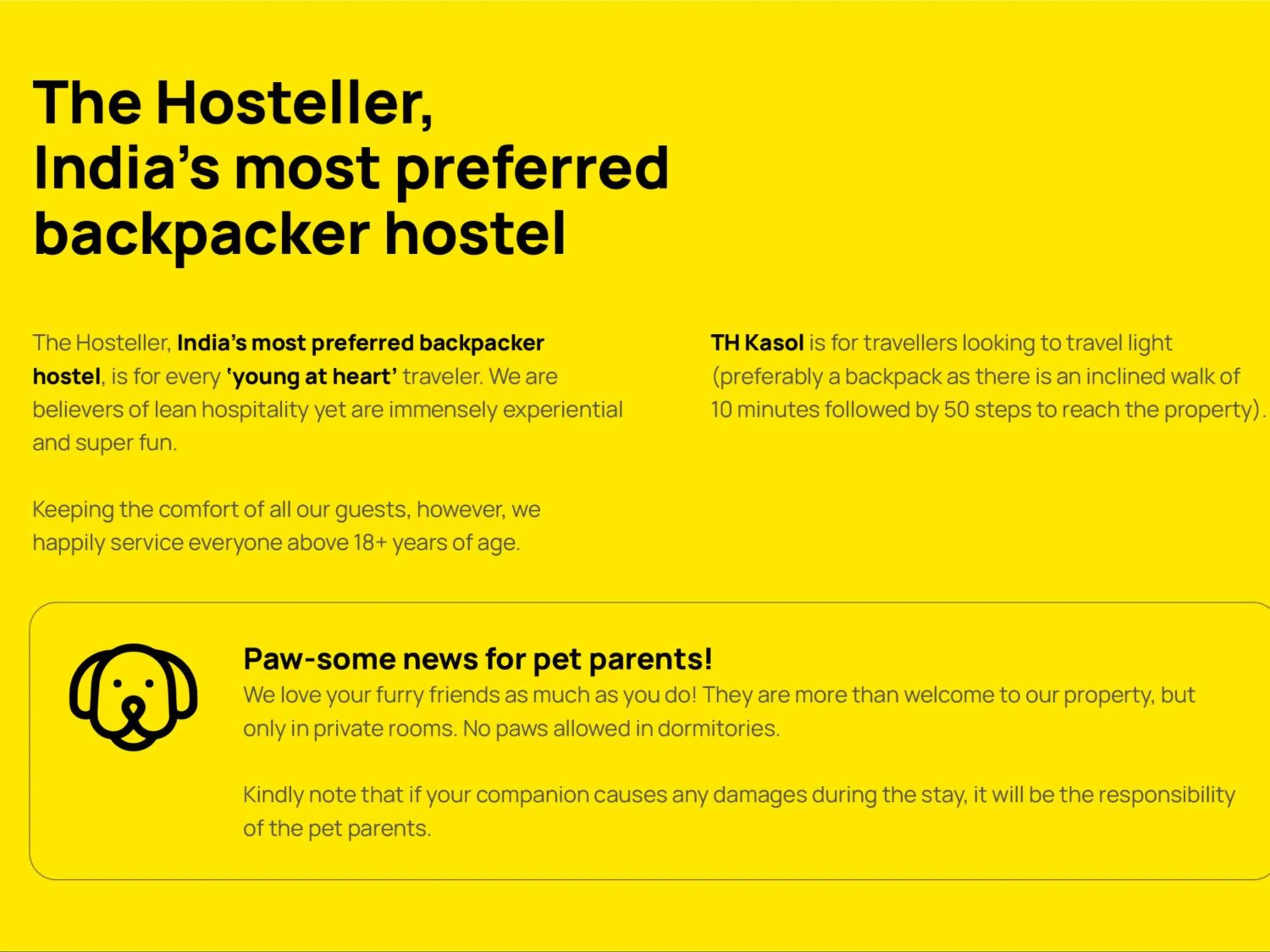 pet friendly in The Hosteller Kasol