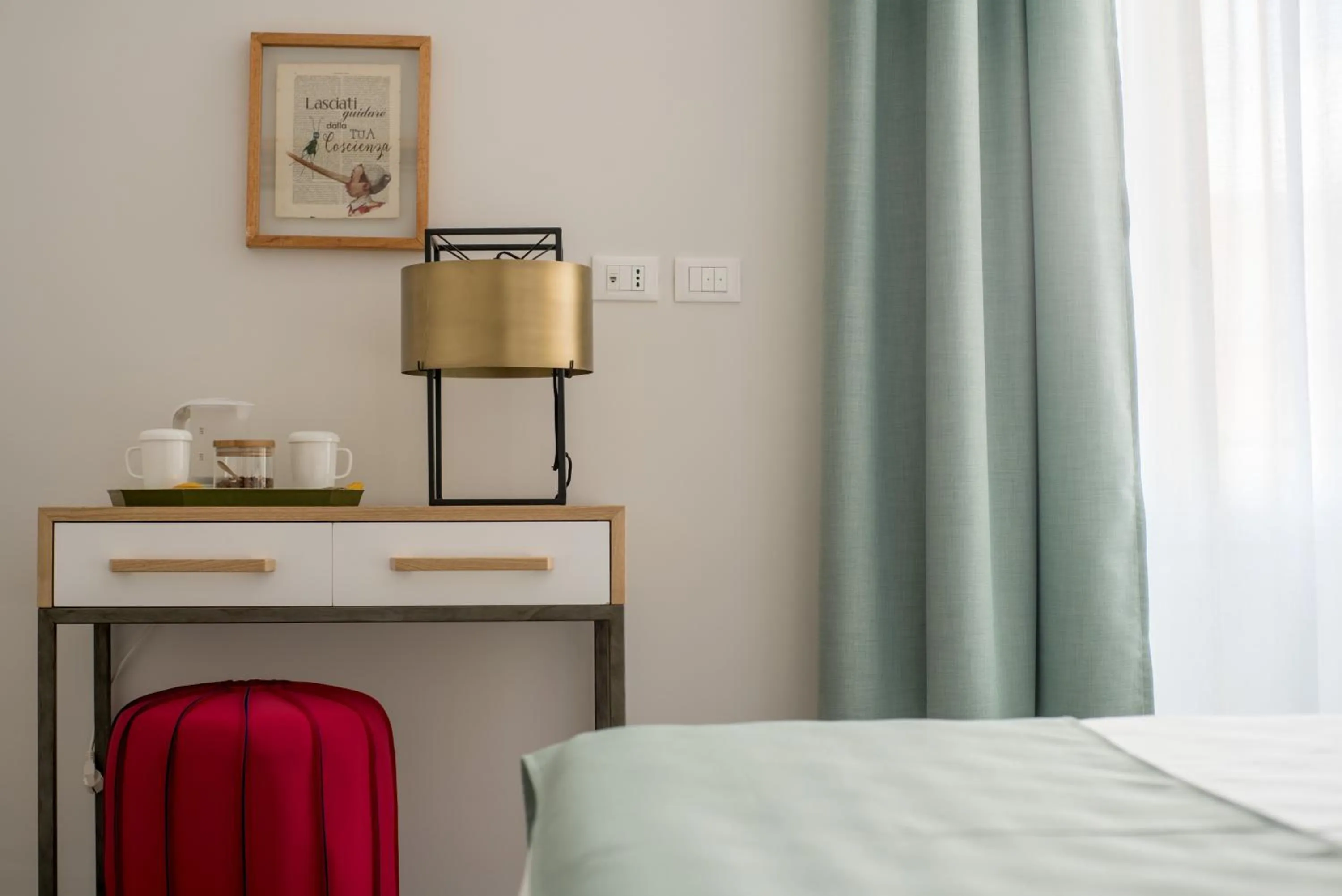 Decorative detail, Bed in Relais Luce Florence